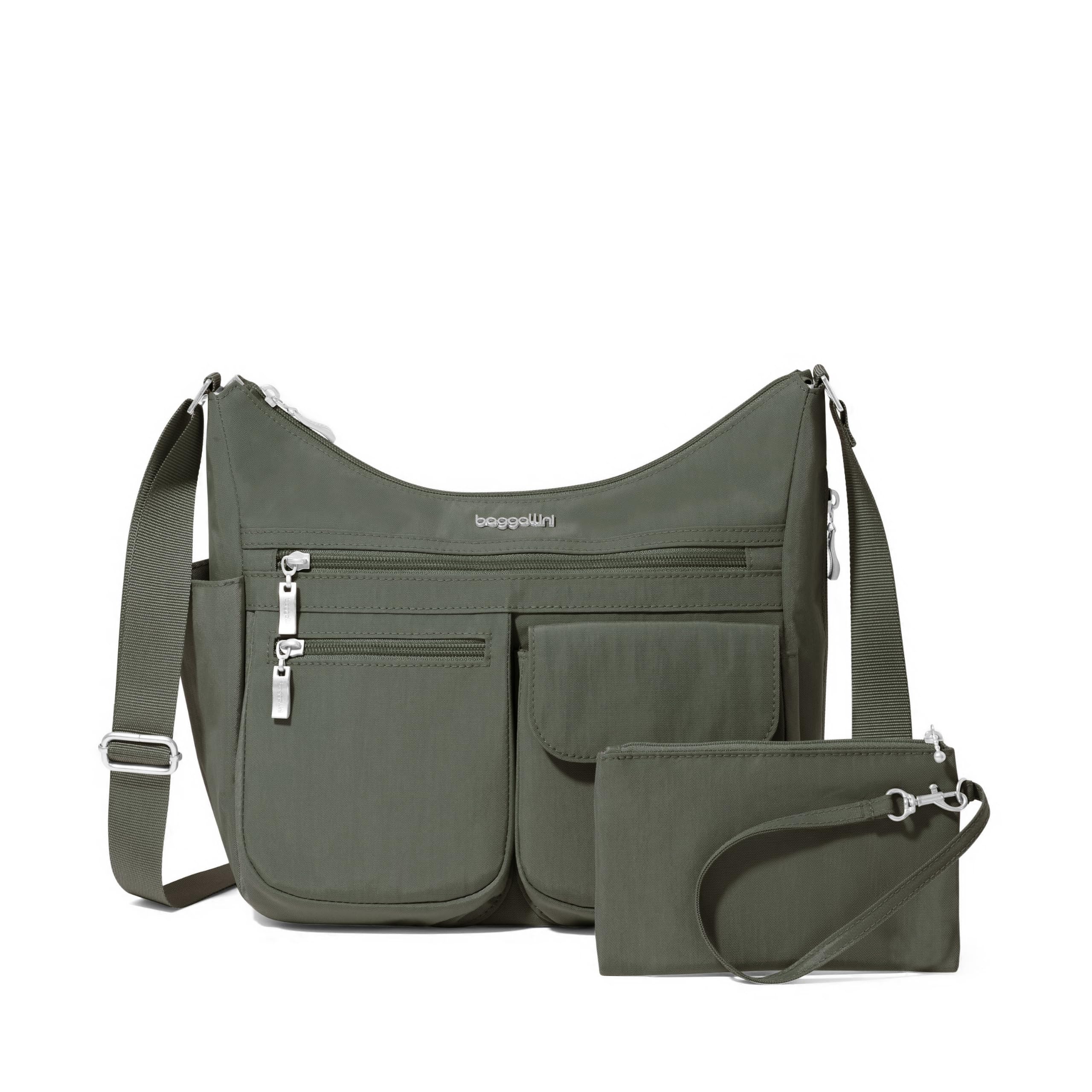 Baggallini womens Everywhere Bagg Crossbody Women 11x9 Lightweight Nylon Hobo Water-resistant Travel Bag W/Rfid