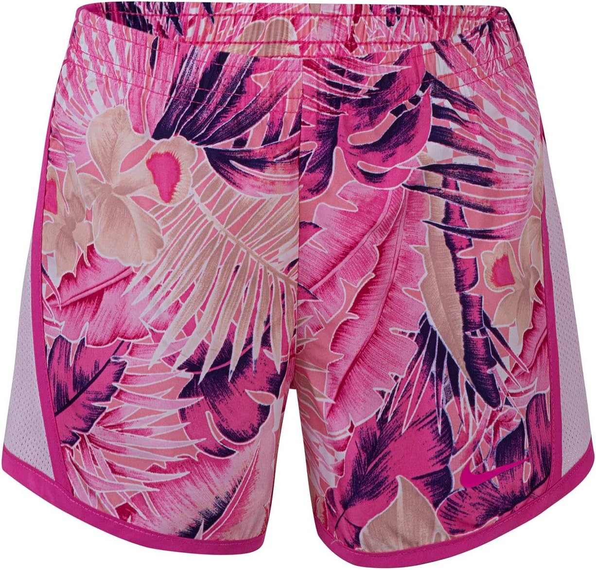 Nike Girl`s Dri-FIT Running Tempo Shorts (Laser Fuchsia(36E836-P5D)/Yellow, 2T)