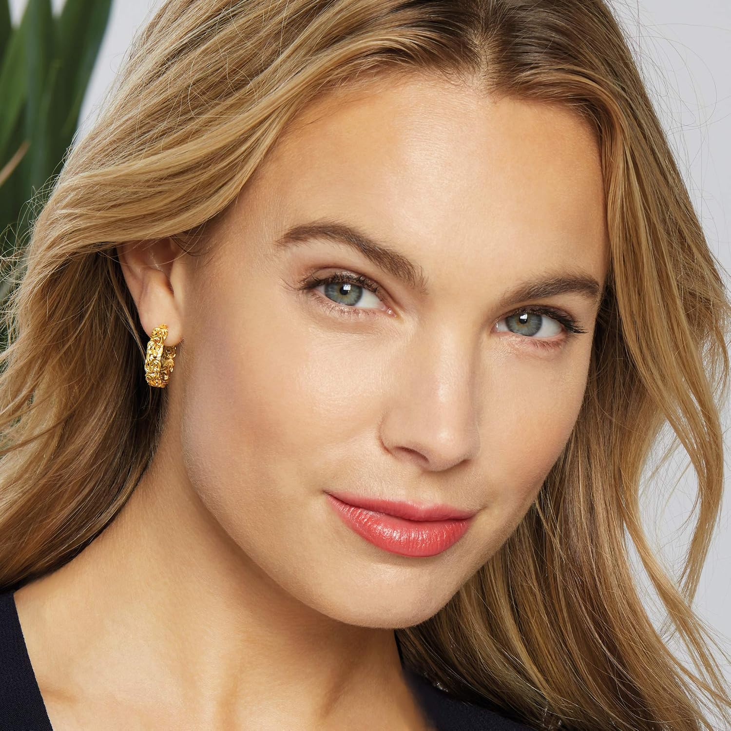 Ross-Simons 14kt Yellow Gold Byzantine Hoop Earrings