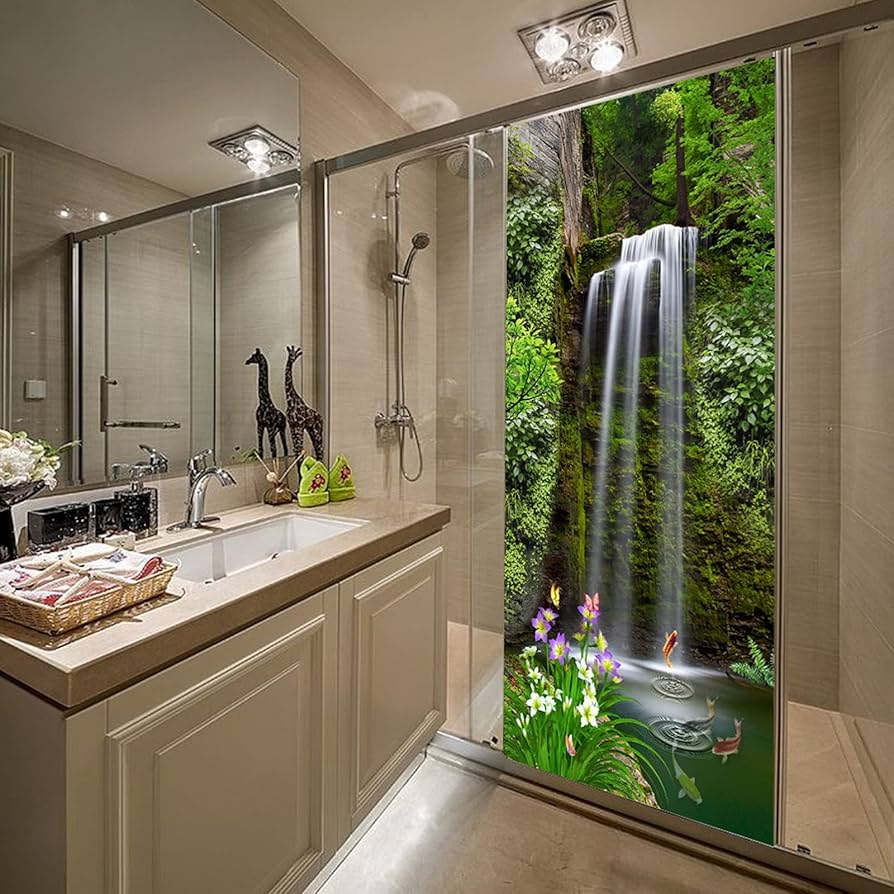 3D Wall Door Sticker Green Forest Path Nature Land... - Grandado