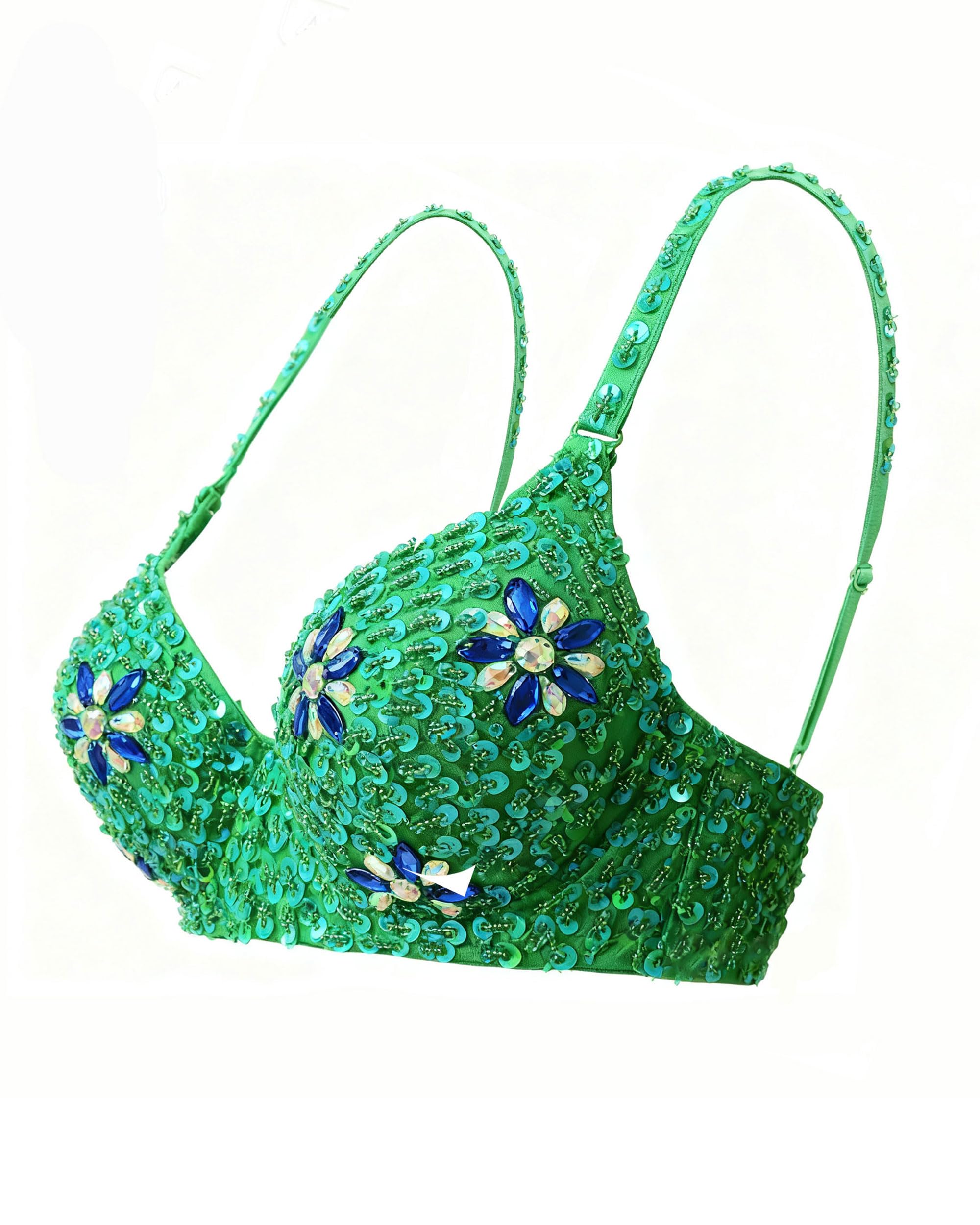 ROYAL SMEELA Reggiseno di Danza del Ventre Paillette Donna Top Danza Orientale con Strass Adulto