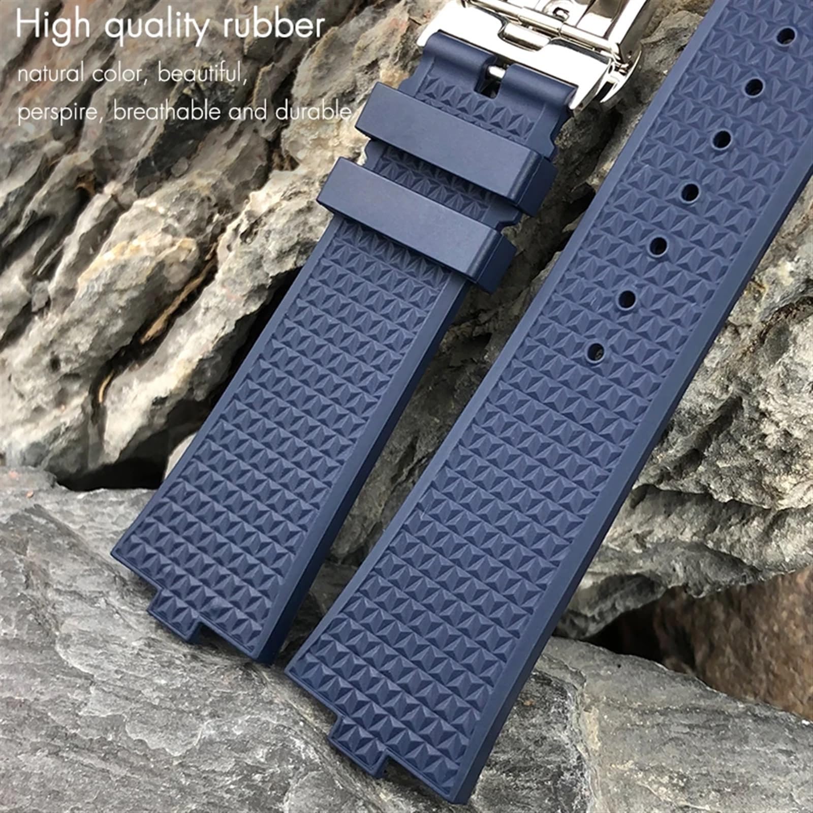 Gumowe paski do zegarków typu wypukłego Fluoros 24x7mm, do urządzenia Vacheron Constantin za granicą Szybki pasek do zegarka zamiennego