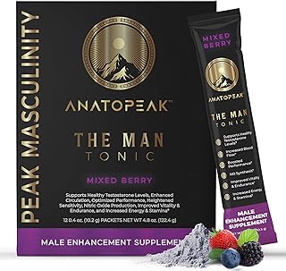 Male Enhancing Supplement Powder - Tongkat Ali, Maca Root, L-Citrulline, L-Arginine, Horny Goat Weed - with Nitrosigine, Nitric Oxide Supplements for Men - 12 Stick Packs (Mixed Berry)