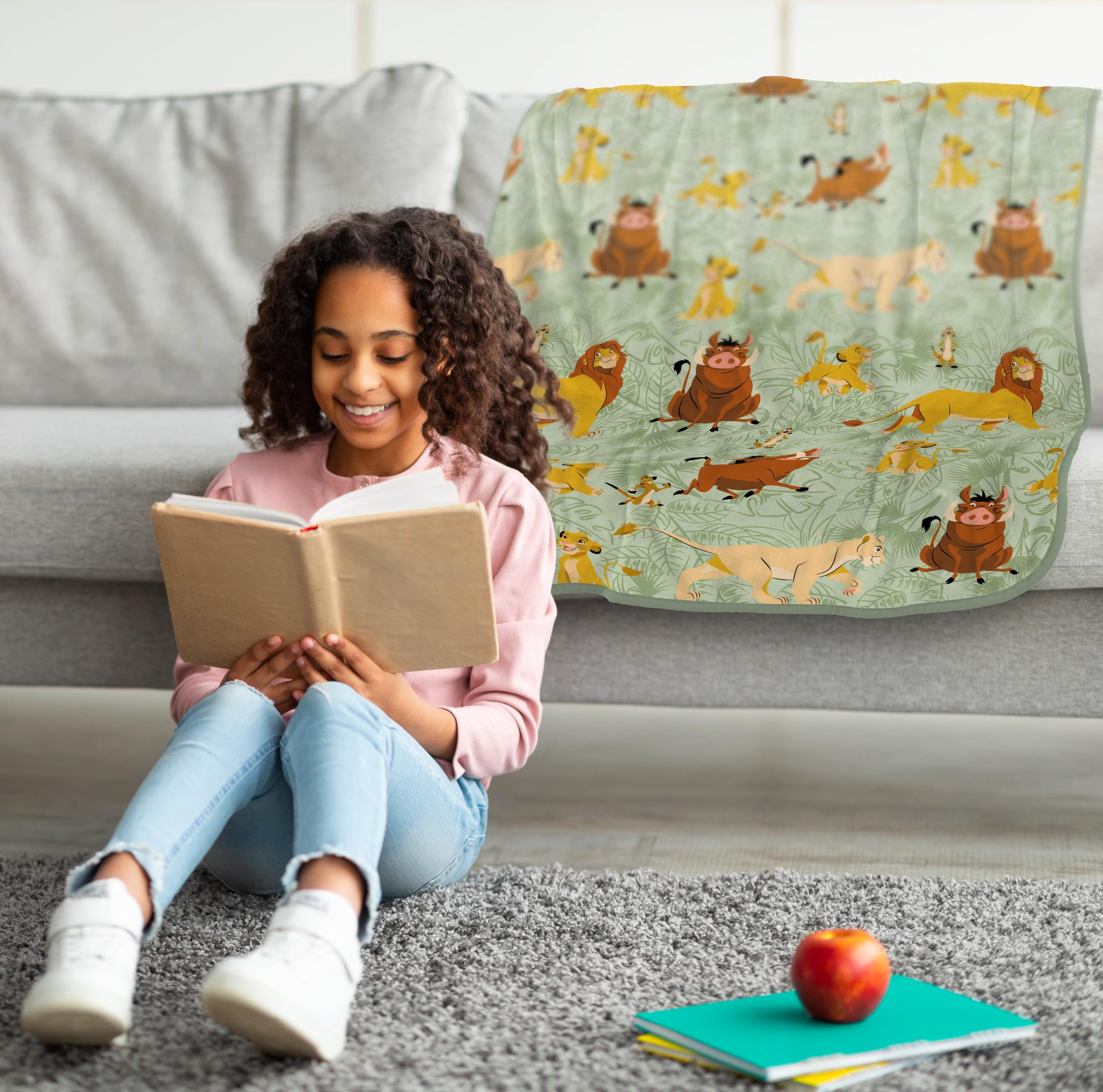 Disney - Coperta in pile super morbido e leggero, motivo: Re Leone, misure 101,2 x 127,2 cm, con Simba