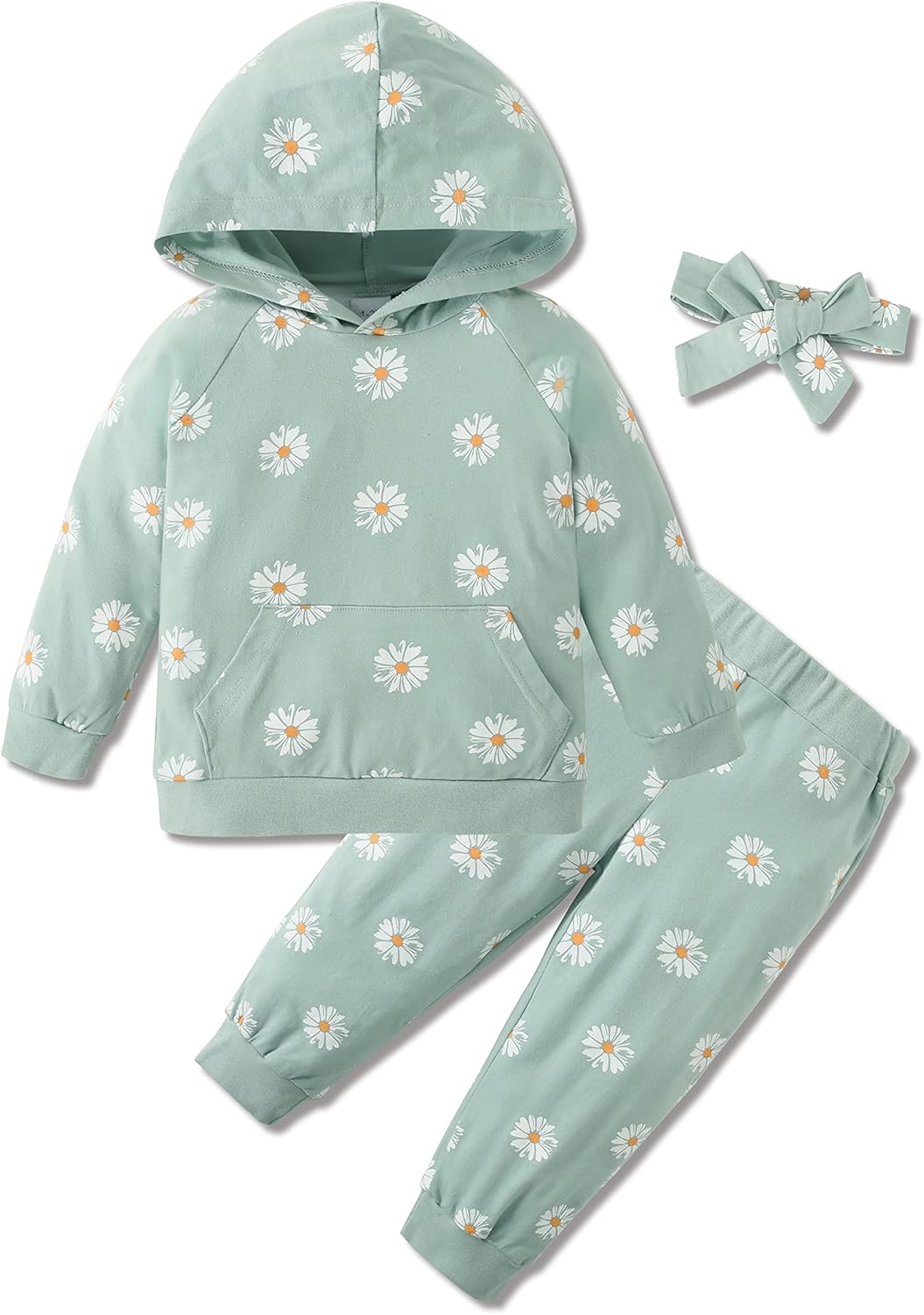 WESIDOM Toddler Girl Clothes Outfits Long Sleeve Hoodie Sweatshirt Pants Headband Toddler Girl Clothing Set