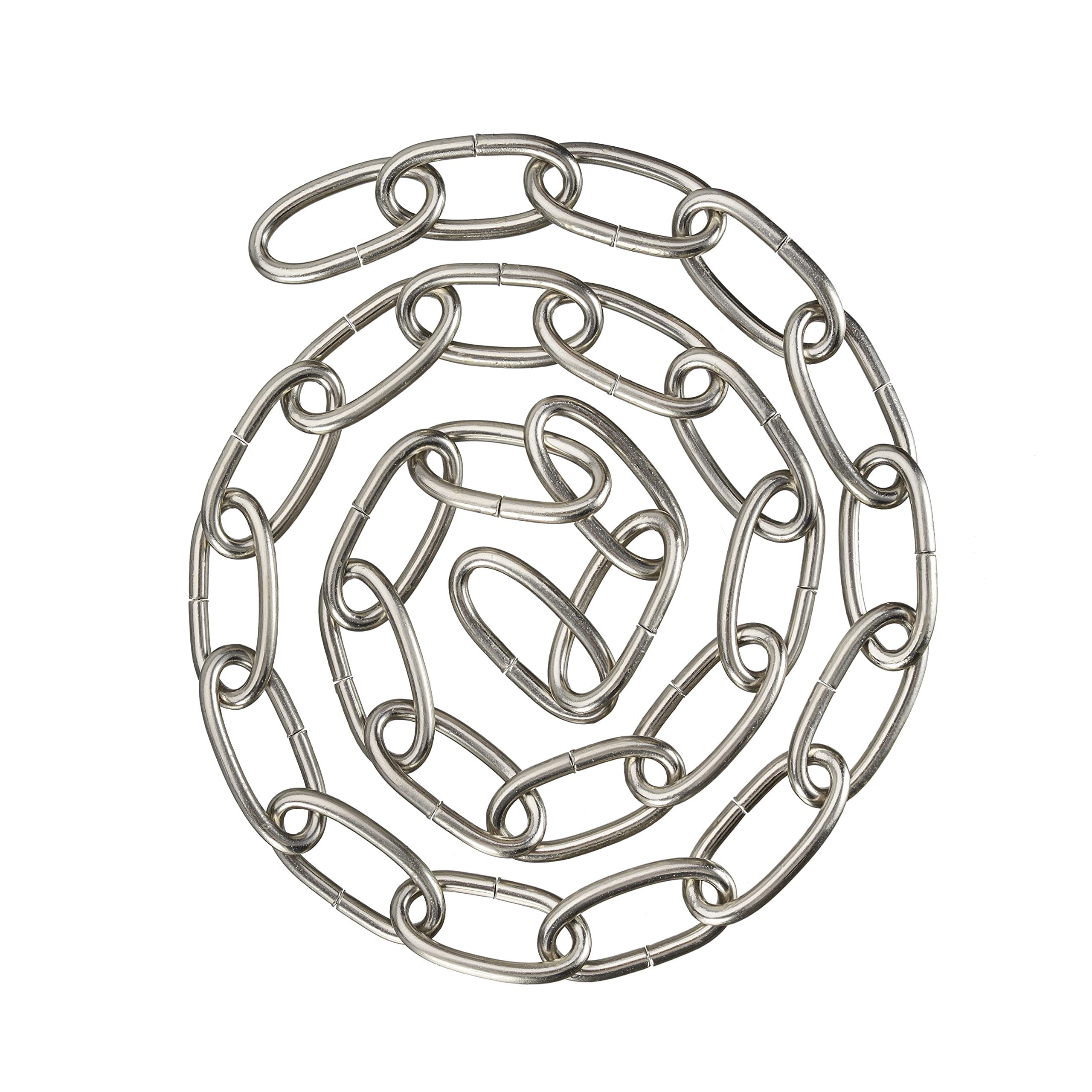 Aspen Creative 21114-31,Steel 3 Feet Heavy Duty Chain for Hanging Up Maximum Weight 60 Pounds-Lighting Fixture/Swag Light/Plant in Brushed Nickel.8 Gauge.