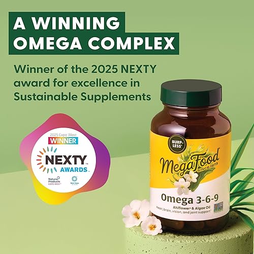 Miniatura 5 de MegaFood Suplemento vegano Omega 3 6 9 sin eructos - 600 mg de Omega 3 a base de plantas y 150 mg de DHA por porción - Soporte para corazón,