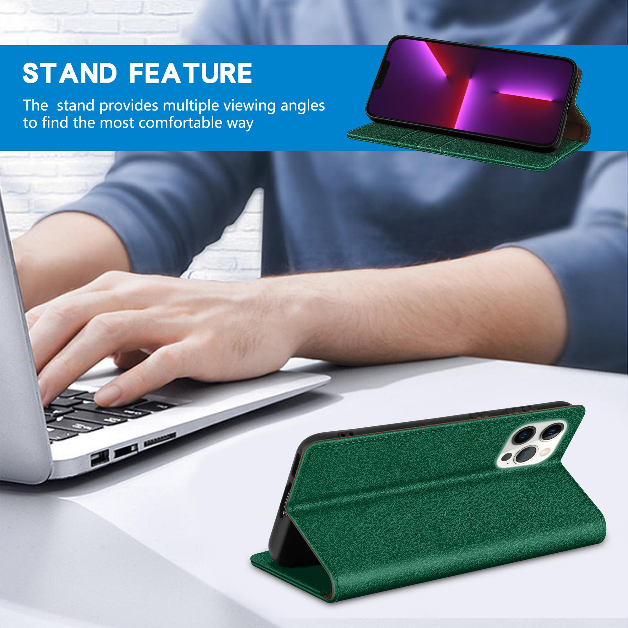 Amazon.com: ZZXX for iPhone 13 Pro Max Wallet Case with [RFID