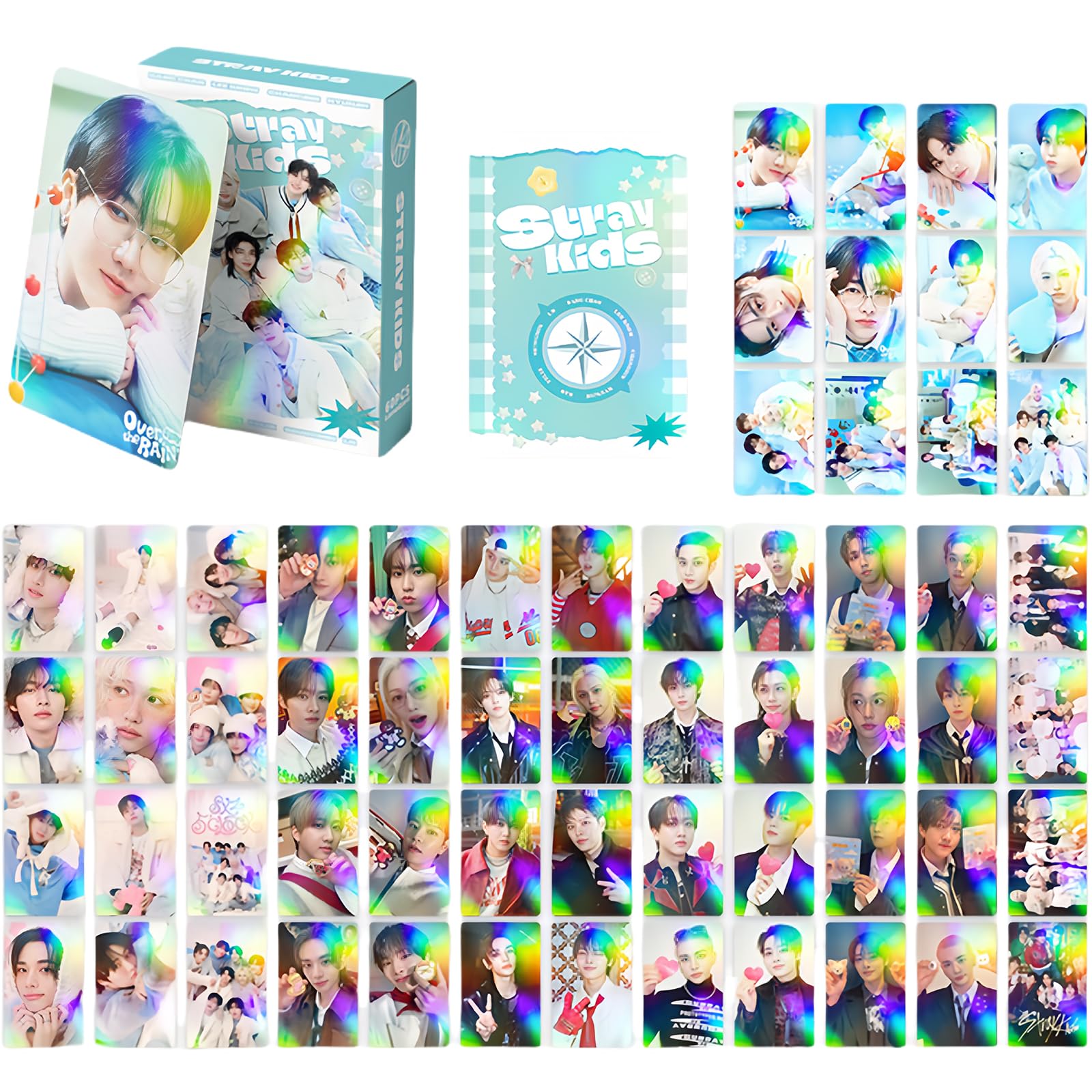 Set di 3/175 fotocard laser per bambini randagi Kpop Mixtape: Dominate Album Cards ATE Photocards Over The Rains Cartoline Straykids 2025 Saluti della stagione Stray Kids Merch regalo per soggiorno