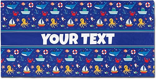 Vista 15 de Personalized Beach, Pool, Bath Towel for Kids - Robots, Custom Name/Text, Quick-Dry/Absorbent for Summer/Vacation/Children's Bathroom, Customized
