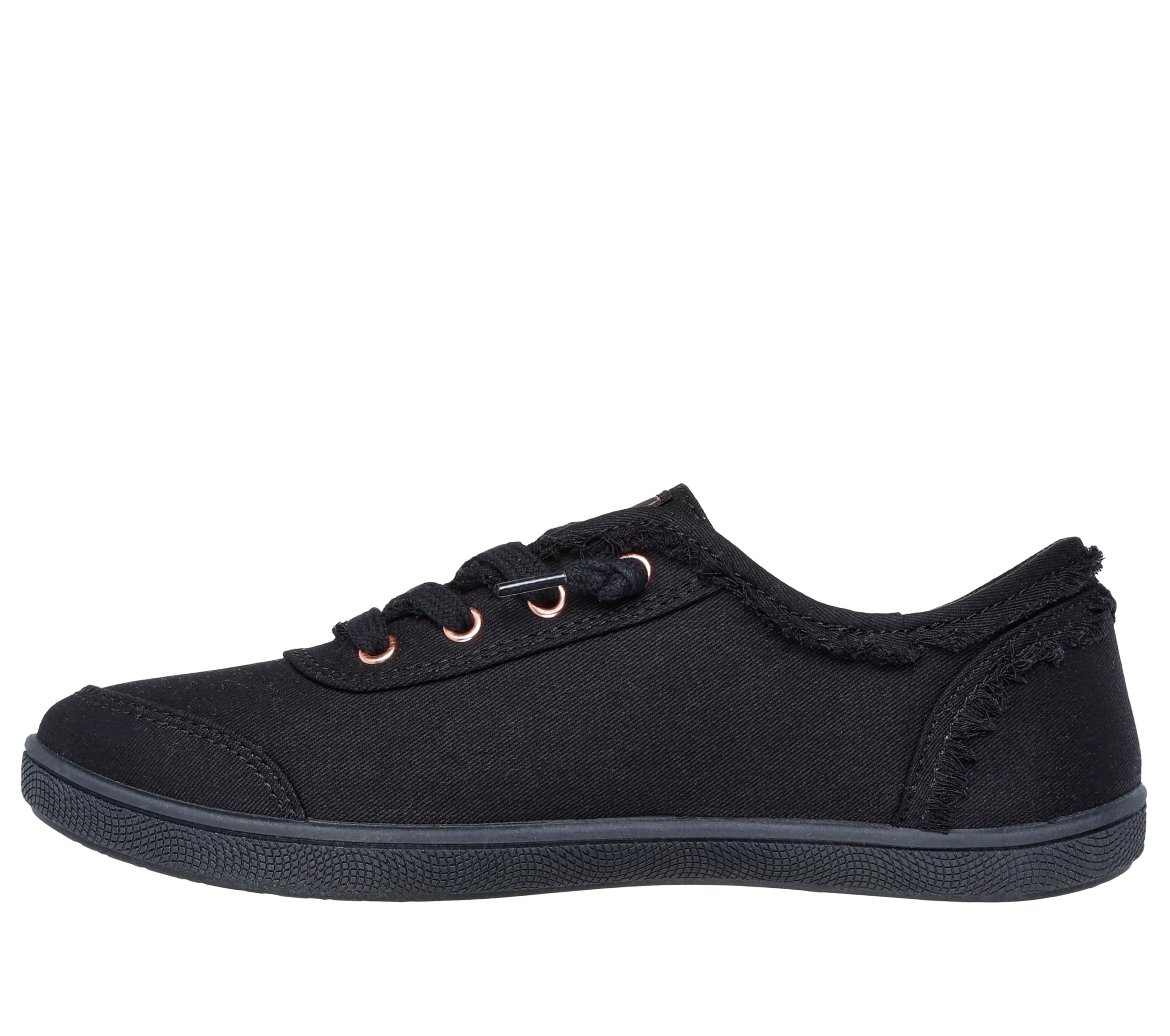 Skechers Women's Bobs B Cute Sneaker, Black Canvas/Trim, 6.5 UK