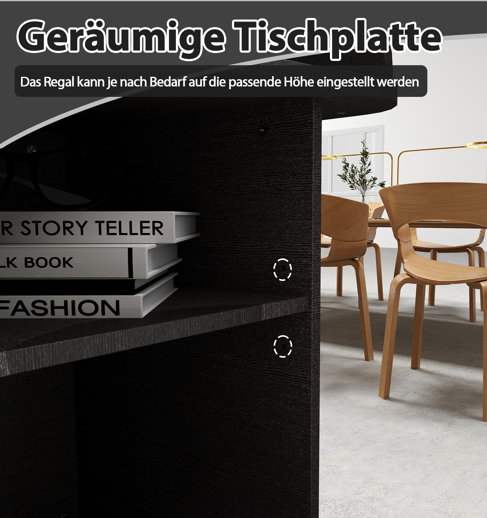 Stehpult Podiumständer, Rednerpult mit Doppellagiges Ablagefach und Bremsrad für Klassenzimmer, Hörsaal, Kirche, Seminar Schwarz