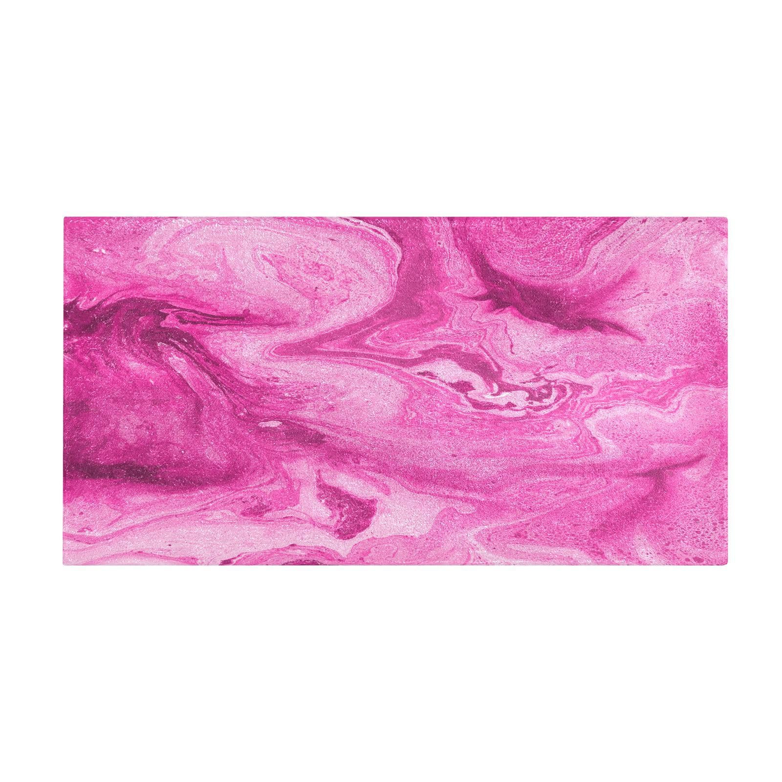 Bath Mat Pink Fuchsia Marble Bathroom Rug Soft Plush Absorbent Shaggy Bath Shower Carpet Non-Slip Washable for Kitchen Bedroom 99x50cm