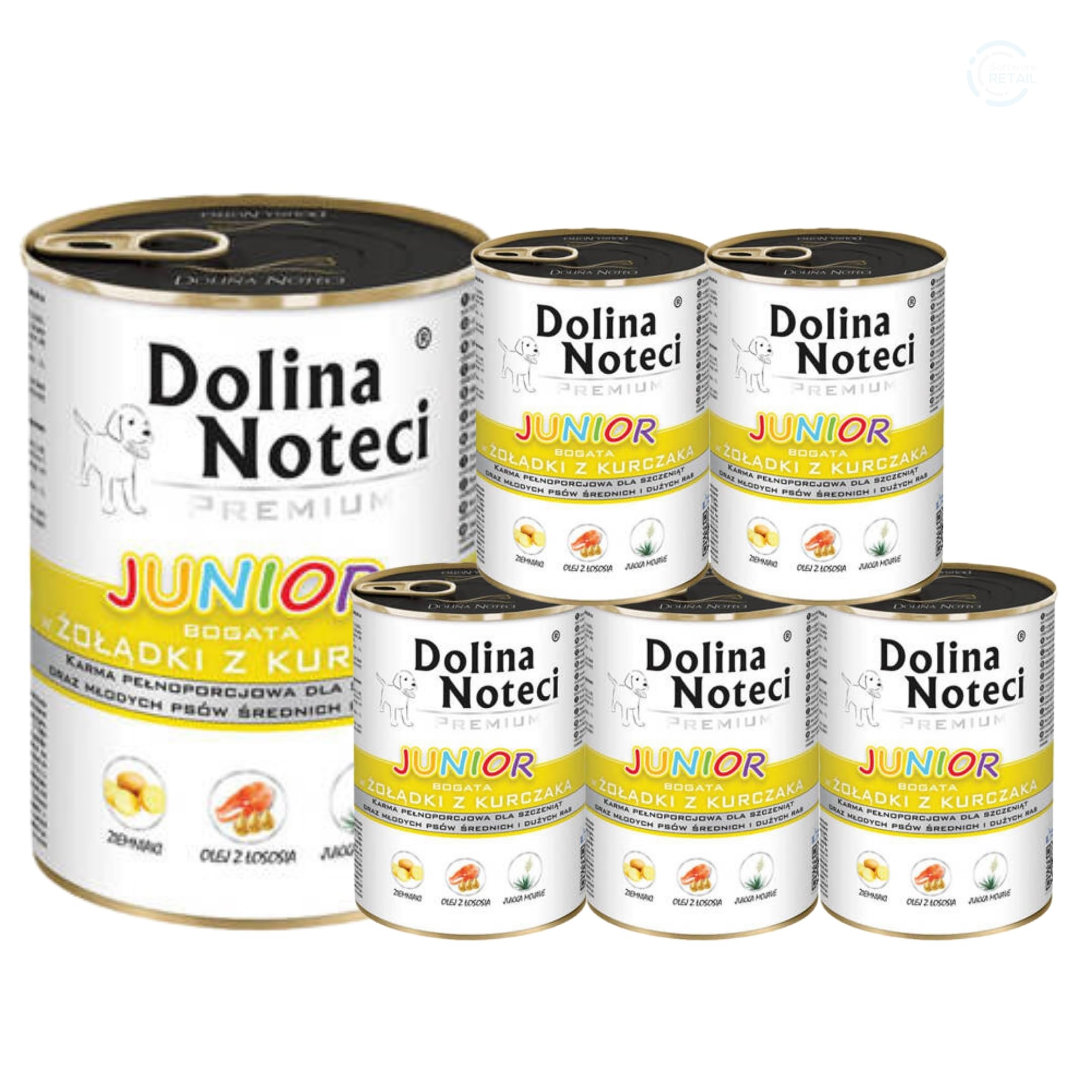 Dolina Noteci Premium Give Your Puppy the Best Start with Junior Wet Dog Food Loaded with Nutrients, Essential Proteins & Pure Natural Goodness! (Chicken Gizzards, 6x400g) — image 1
