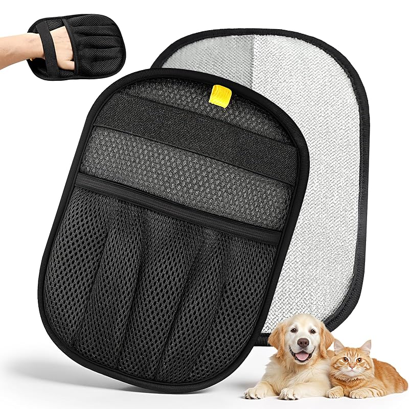 Luva Removedora de Pelos para Cães e Gatos EZGGHB, Lavável e Reutilizável, Preta, 1 Unidade