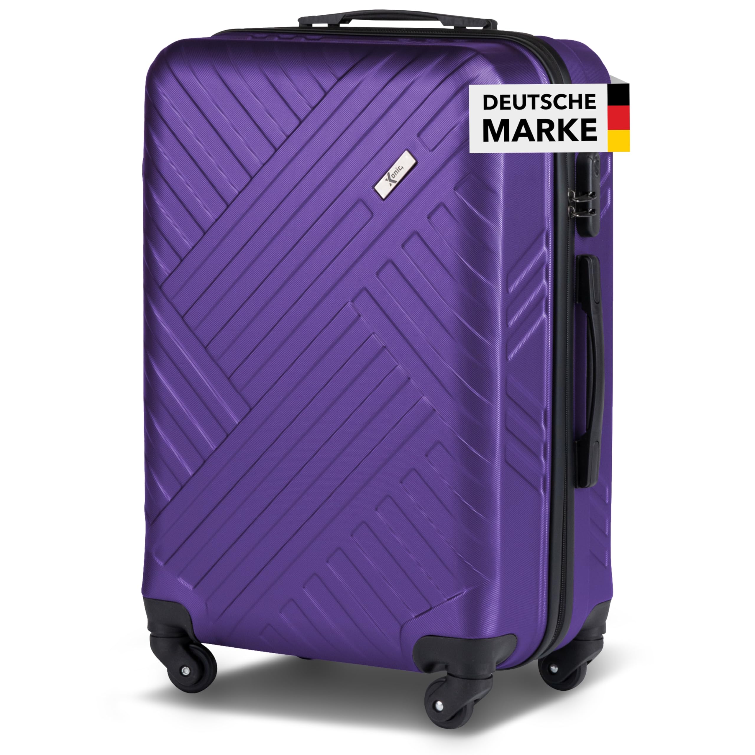 Xonic Design Reisekoffer mit Rollen– ABS Hartschalenkoffer mit 360° Leichtlauf-Rollen – hochwertige Koffer Trolleys Zahlenschloss in M, L, XL oder Set –Handgepäck Koffer, Suitcase