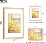 upsimples 11x14 Natural Solid Wooden Picture Frame, Wall Hanging Photo Frame, 1 Pack
