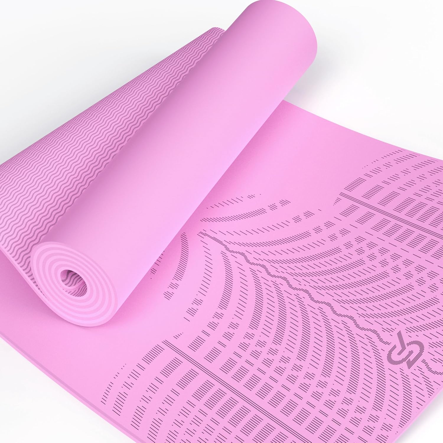 LOLLIPOP Yoga Mat, POE Supercritical Rebound Non-Slip Exercise Mat for Yoga, Pilates, Postpartum Recovery, Stretching & Fitness, with Easy-Cinch Carrier Strap 32" Pro Lucky Pink Lollipops