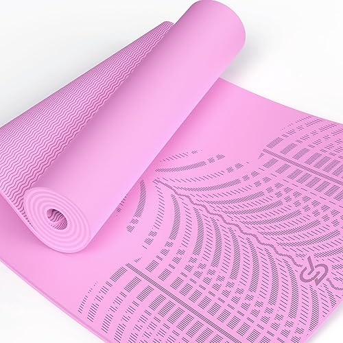 Miniatura 11 de LOLLIPOP Thick Yoga Mat, Non-Slip Exercise Mat for Yoga, Pilates, Stretching Fitness & Exercise Mat with Easy-Cinch Carrier Strap Paletas rosadas de