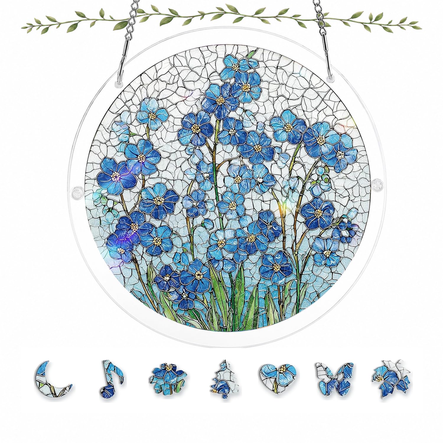 Viilich Acrylic Jigsaw Puzzle Suncatcher, 7.4 Inch Colorful Sun Catchers for Windows Garden, DIY Hummingbird Suncatcher with Stained-Glass Effect, Creative Home Ornament Gift for Craft Lovers