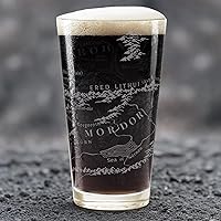 Vista 4 de MAP OF MORDOR & GONDOR Engraved 16oz Pint Glass Inspired by Tolkien LOTR and Middle Earth Great Christmas Gift Idea Unique Elvish Hobbit Wizard