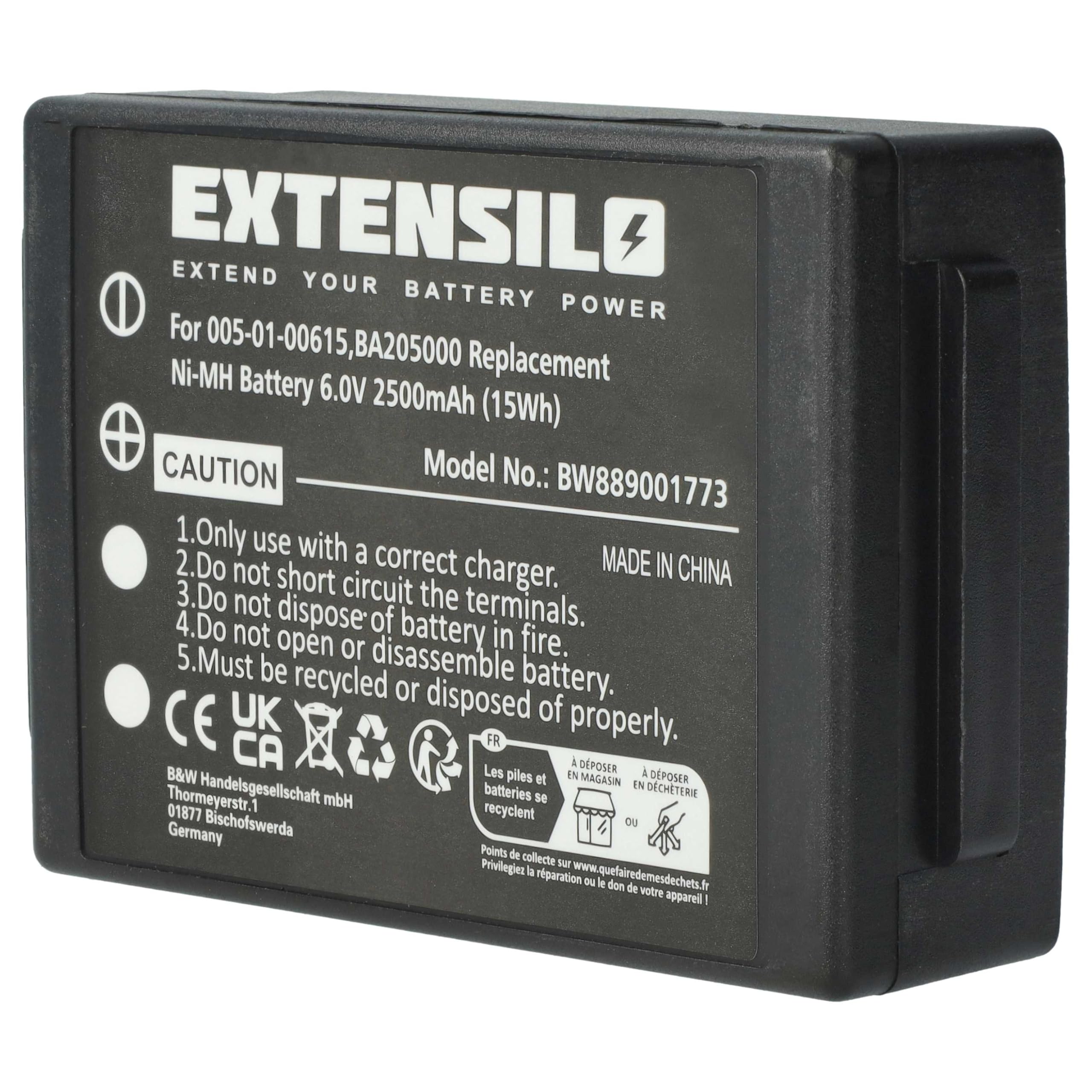 5X bateria zastępuje HBC 005-01-00615, BA205000, BA205030 do pilotów przemysłowych (2500 mAh, 6 V, NiMH) - czarny