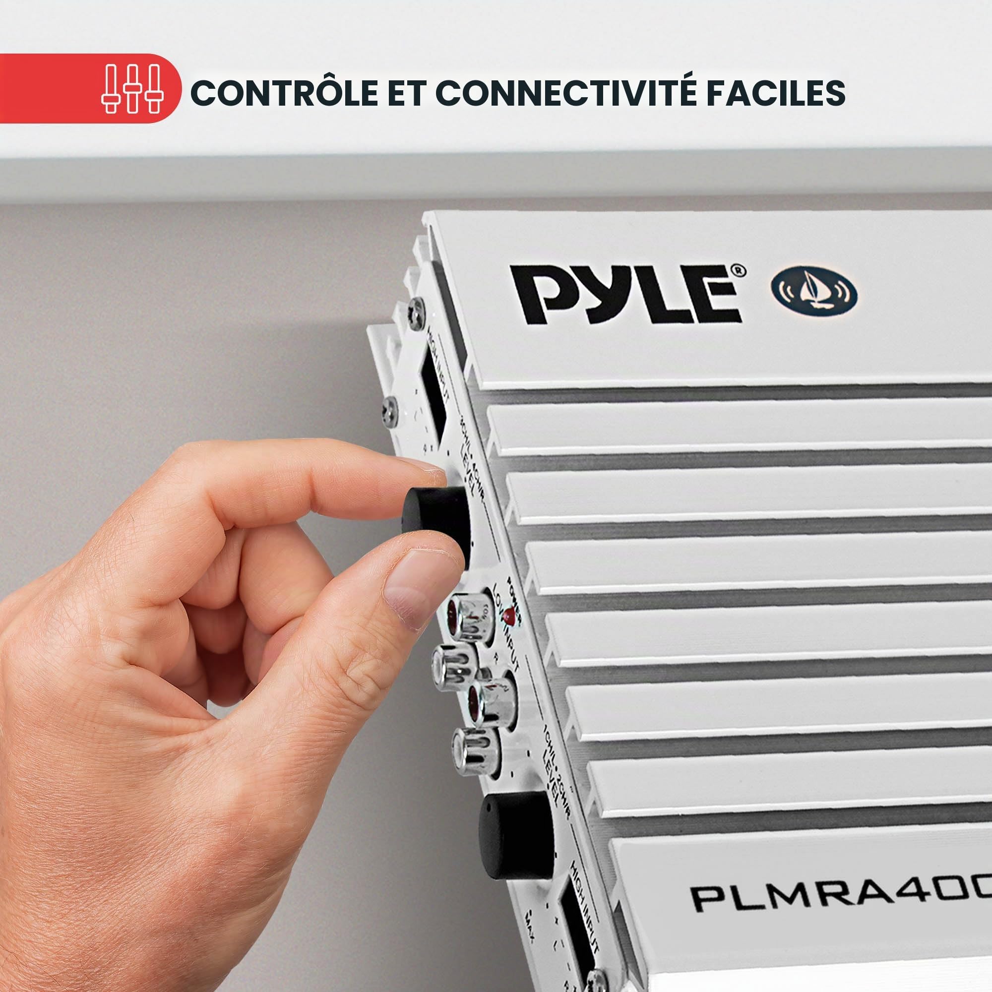 Amplificateur Pyle étanche avec 4 canaux et une puissance de 400 Watts. Idéal pour bateau, scooter de mer etc.