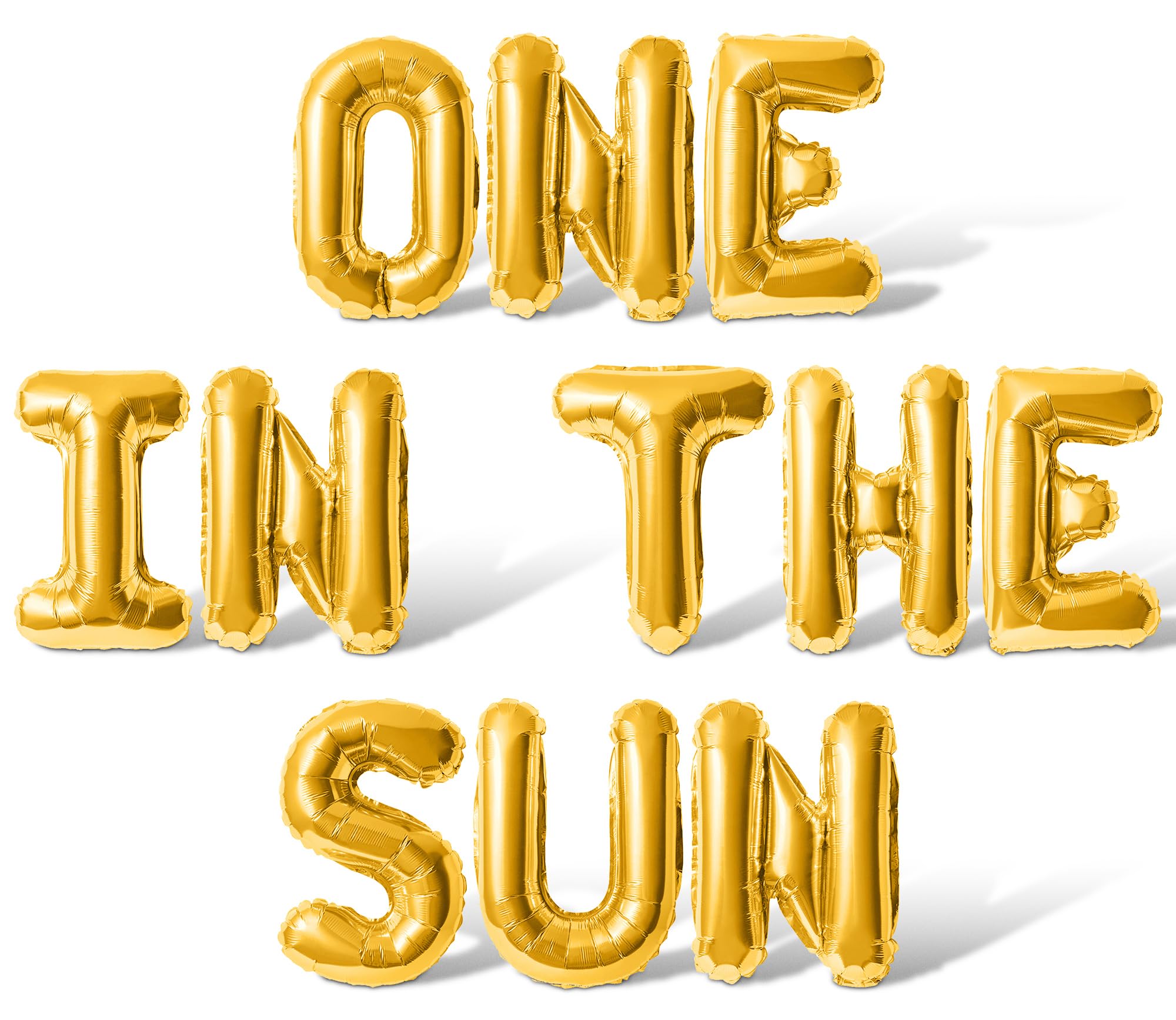 Letter Balloons - ONE IN THE SUN 16" Inch Alphabet Letters Foil Mylar Balloon 1st Birthday Party Banner (Gold)