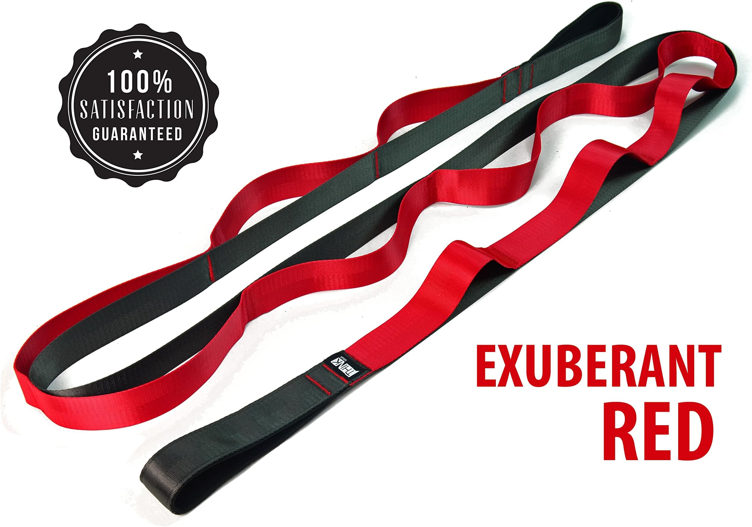 Multi Loop Stretch Nylon Yoga Strap Helps Develop & Improve Balance & Flexibility for All Sports, Fitness & Therapeutic Activities | Stretch Guide & Pouch Included