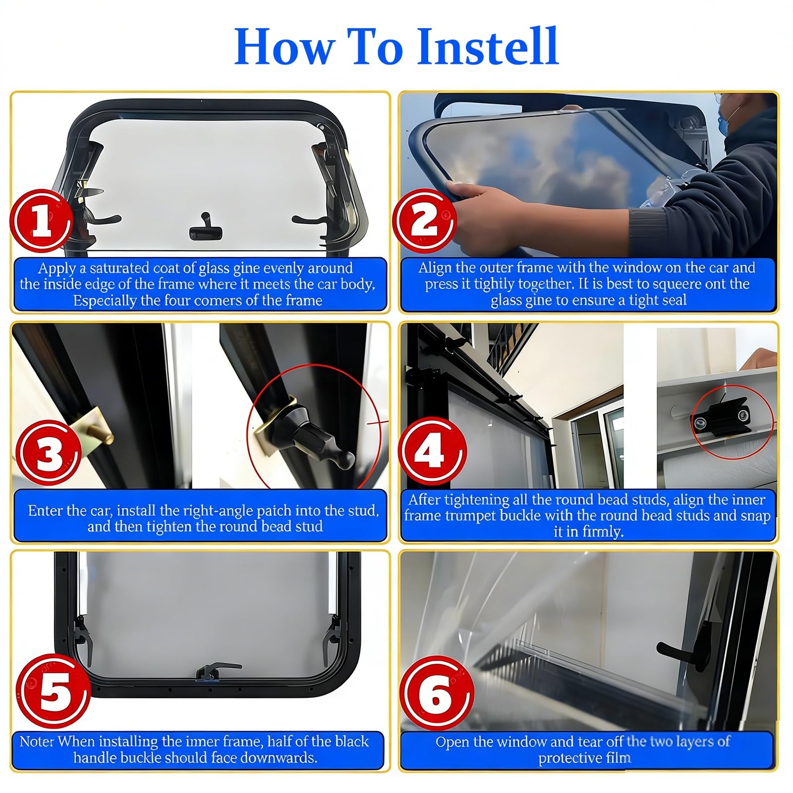 Ventilazione per tetto di camper, oblò con ventilazione forzata + LED, spessore del tetto 25-60 mm, finestra da tetto in lega di alluminio per roulotte e camper(700 * 500mm (27.6 * 19.7in))