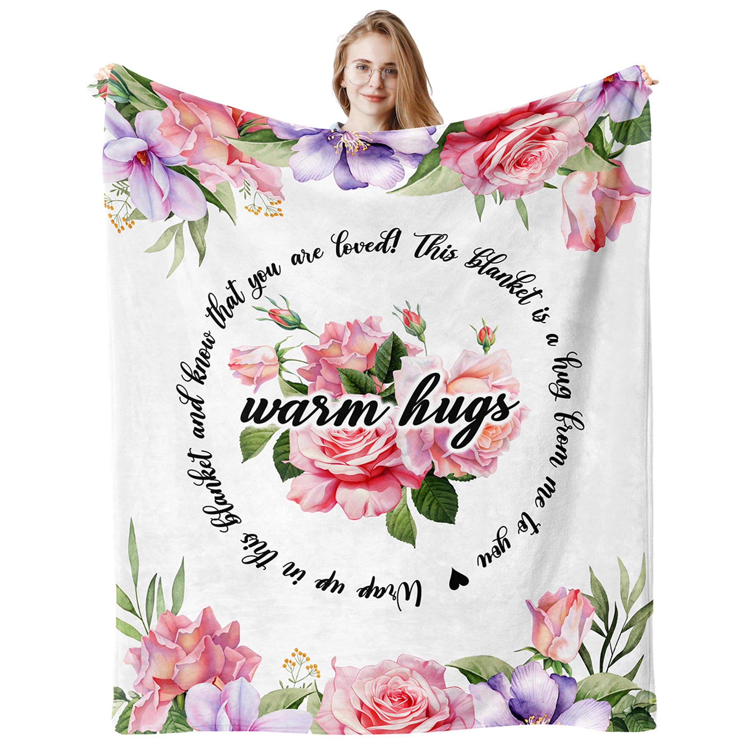 Taigzier Get Well Gifts for Women After Surgery, Inspirational Gifts for Her, Warm Hug Blanket, Thinking of You/Sympathy/Cancer Care Gifts, Encouragement Healing Throw Blanket 60"X50"
