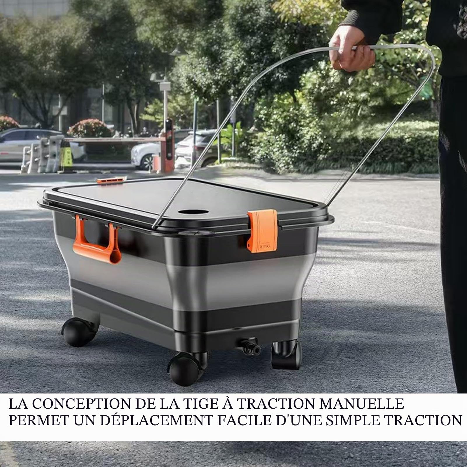 Réservoir d'eau pour Nettoyeur Haute Pression, Réservoir Organisateur 22 litres pour Lavage Auto, Conteneur Pliable de Rangement pour Jardinage Extérieur et Lavage Auto Familial
