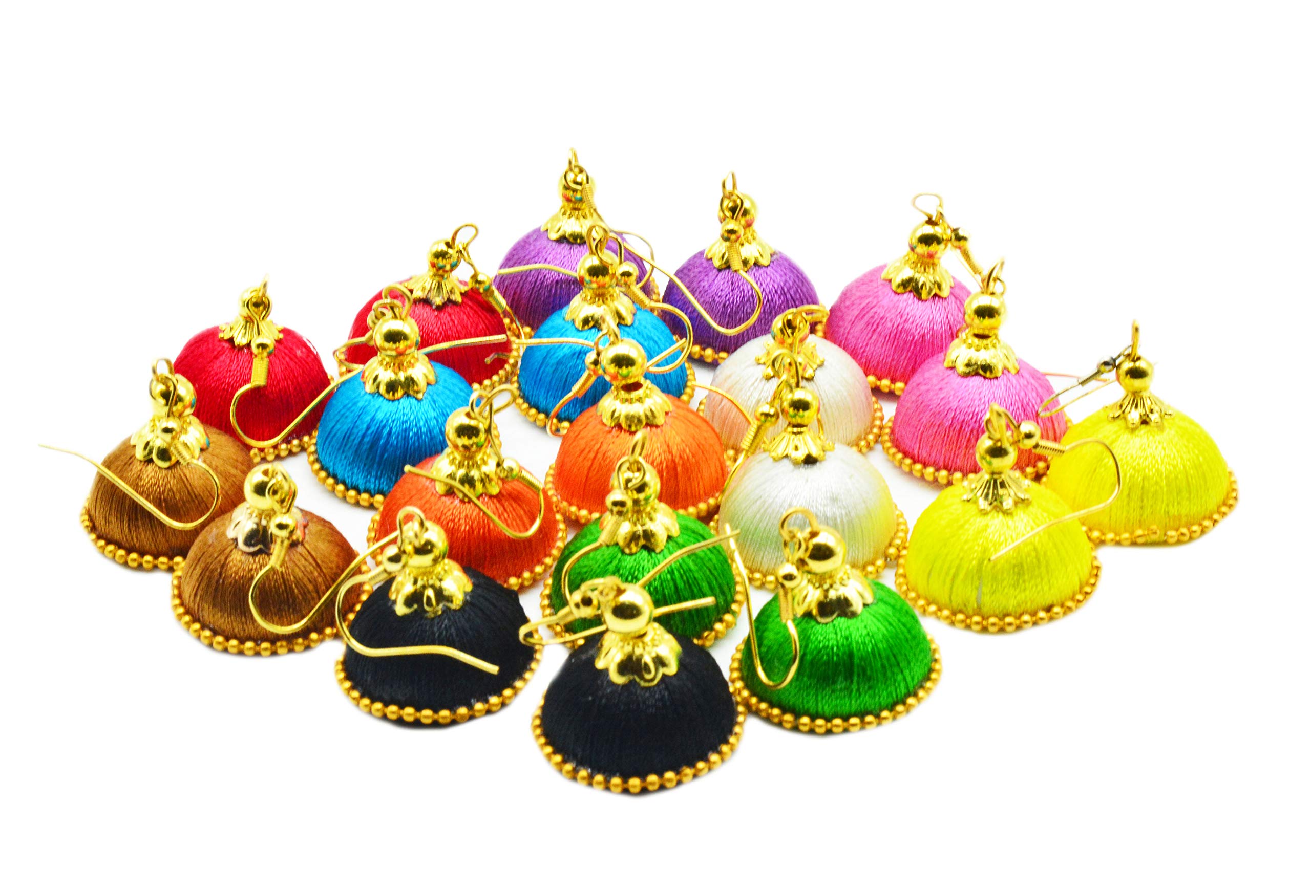 GOELX Womens Silk Thread Earring Pack of 10 (Multicolour) (B07FDHFYCK) Amazon Price History, Amazon Price Tracker