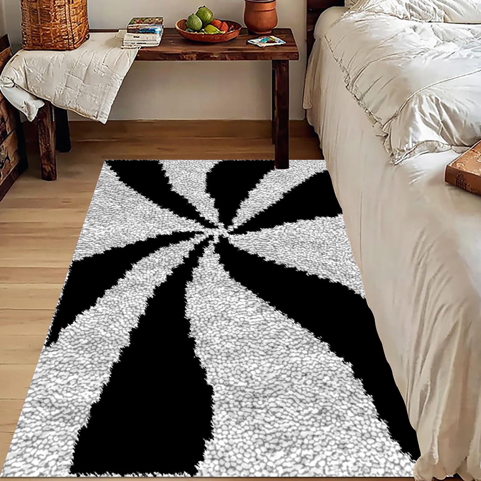 Tehocwiz Dywan do samodzielnego wiązania, gobelin, zestaw do haftu krzyżykowego, zestaw dla dorosłych, rękodzieło, prezenty, wycieraczki, 130 x 150 cm, zestaw do wiązania