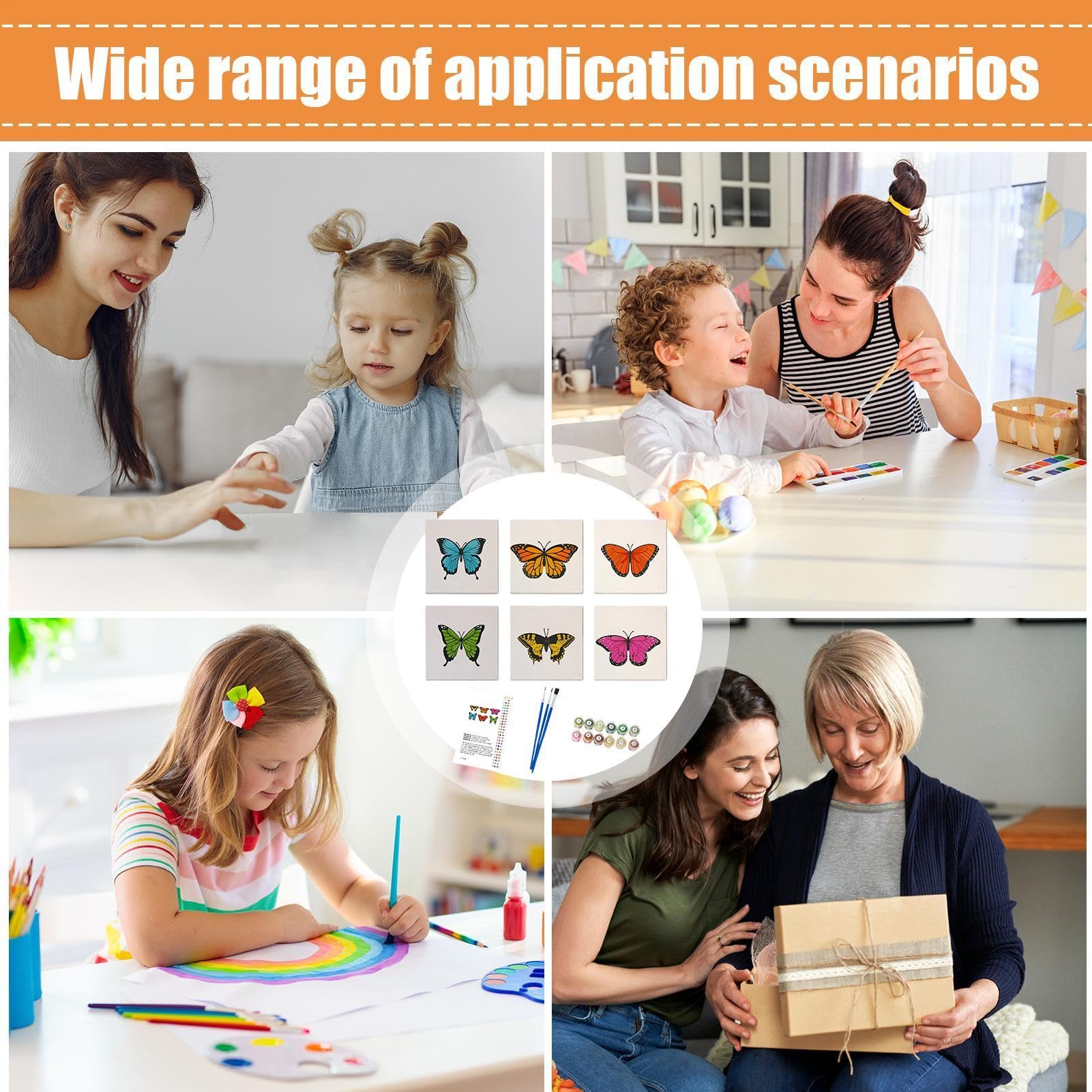 Kit di pittura con numeri, kit di pittura per numeri per adulti,Set di pittura a olio per bambini facile | Tema farfalla divertente, colorazione facile, accessori completi per granardi | Tema di farfalla divertente, colorazione facile, completi per bambin