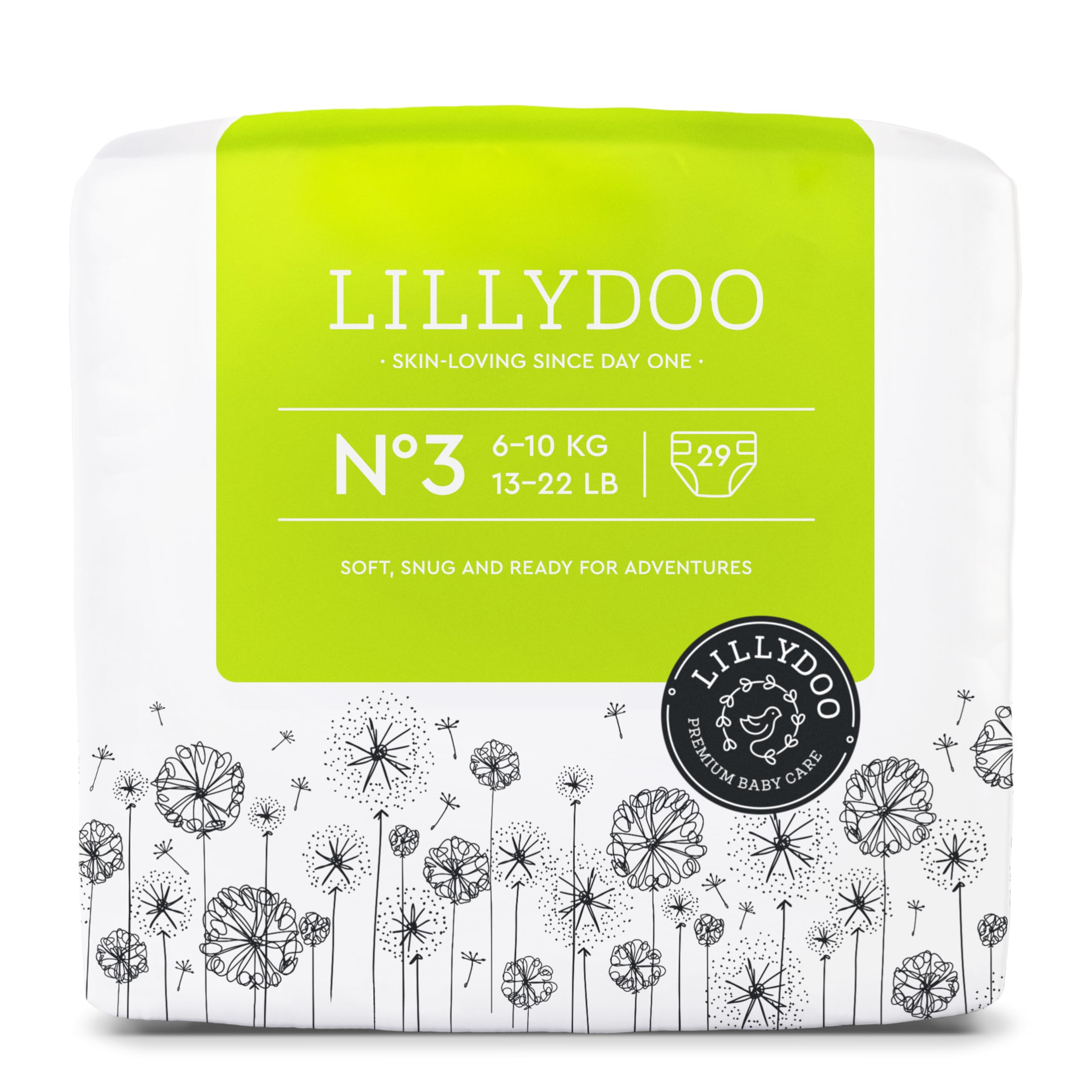 Pañales LILLYDOO delicados con la piel - talla 1 (2+ kg), caja de medio mes (72 unidades), protección contra fugas, suaves, sin perfumes ni lociones y dermatológicamente probados — view 10