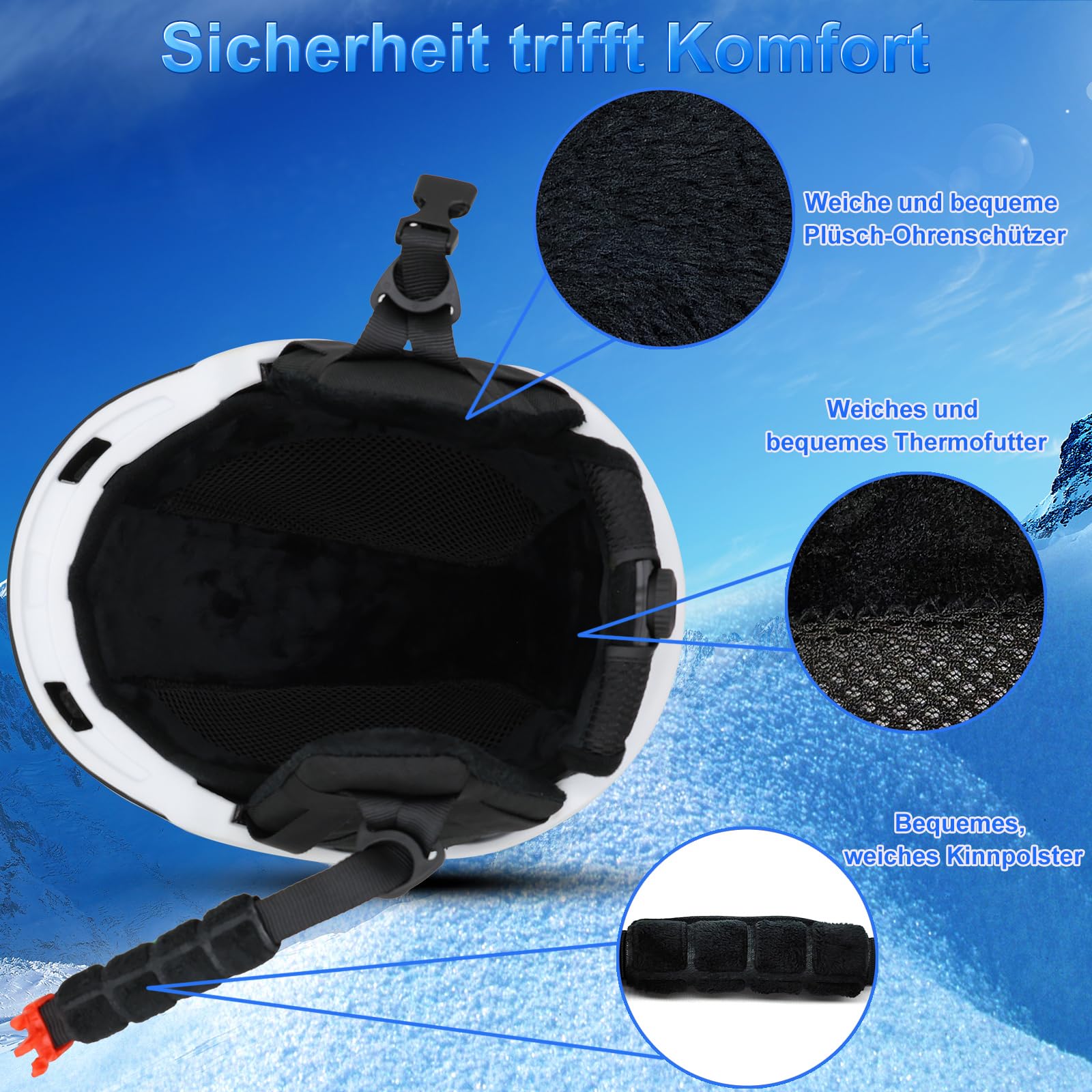 Skihelm Damen Herren Schneesporthelm für Skifahren/Snowboard mit Belüftungssystem, Schneehelm für Erwachsener & Jugend