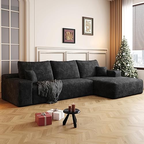 Vista 67 de Sofá modular moderno de 96 pulgadas para sala de estar, sofá modular tapizado, sin hueso, cómodo sofá nube con diván en forma de L