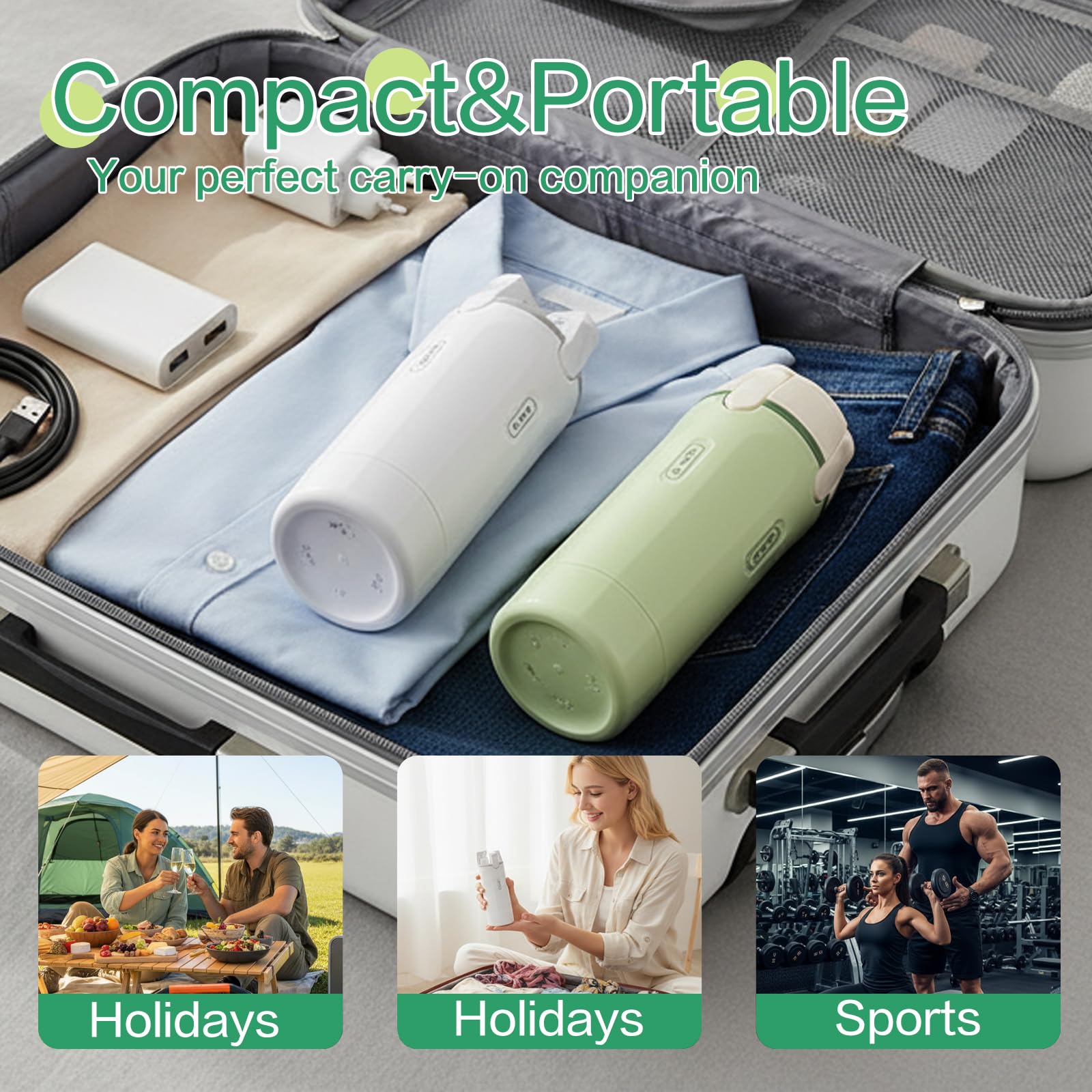 4 in 1 Travel Dispenser Bottle for Flying Essentials Camping Toiletries Pump Leak Proof Size Portable Containers for Shampoo Lotion Creams Body Wash Conditioner Refillable Attached Label (Green) - 5