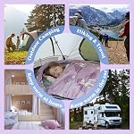 Kids Sleeping Bag for Girls, 3 Season Sleeping Bag with Backpacking Bag, Warm & Cool Weather, Portable for Travel, Sleepovers, Indoor & Outdoor Camping, Machine Washable