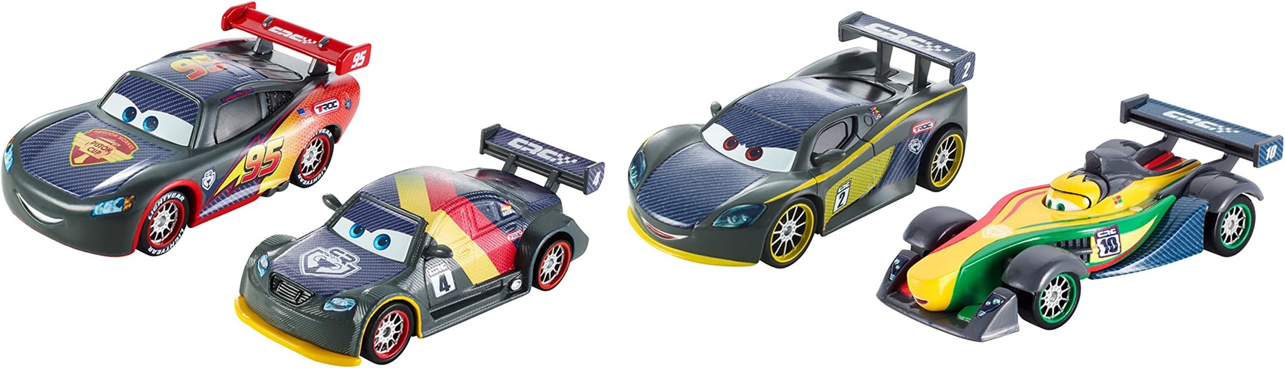 Mattel DHM95 Cars Carbon Racers Carbon Speed, Pack of 4