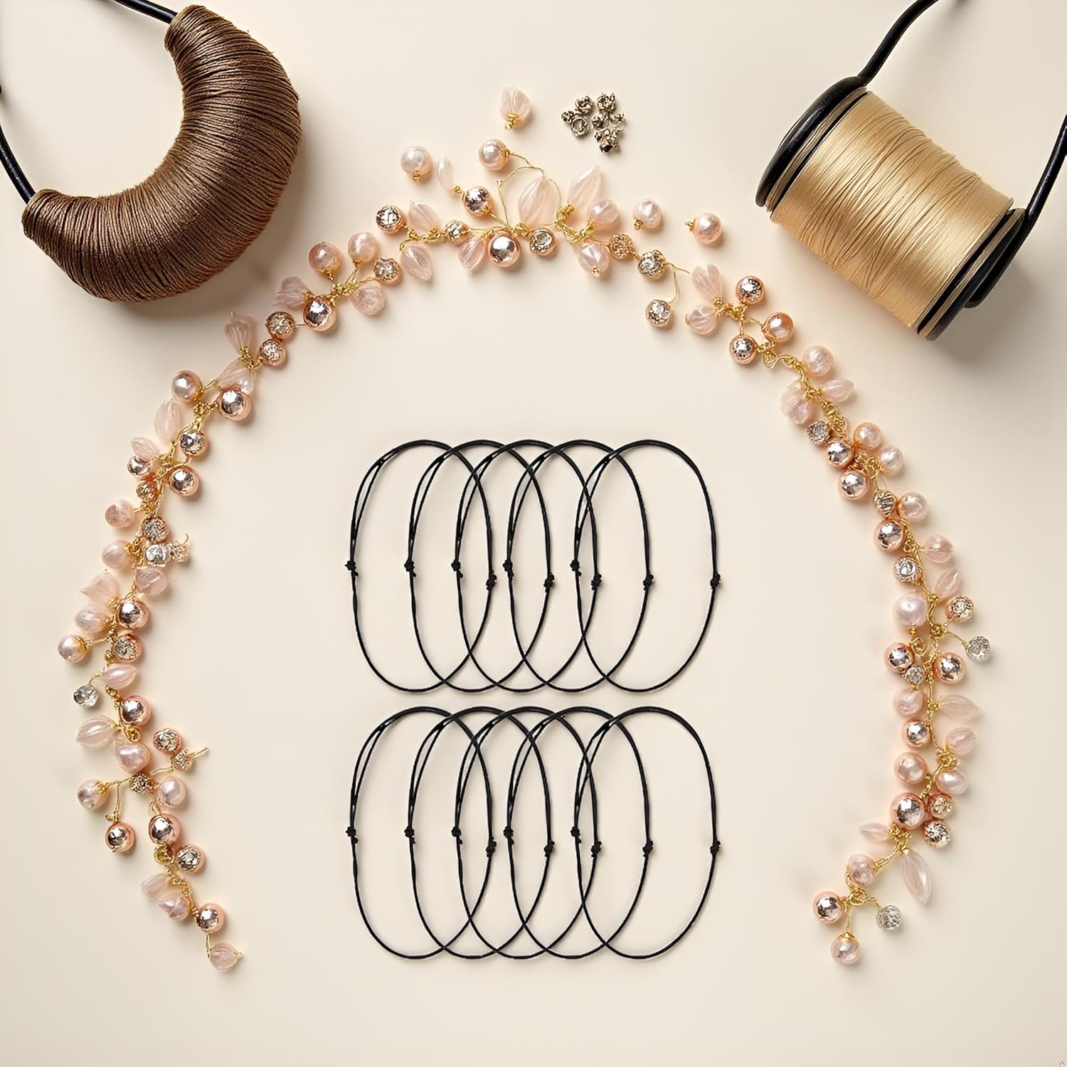 Xinjincang 10Pcs Black Adjustable Leather Cords 1.5mm - Jewelry Making Kit for Necklaces and Chokers | DIY Beading Ropes with Clasps,Beading Supplies, Jewelry Accessories - Image 2