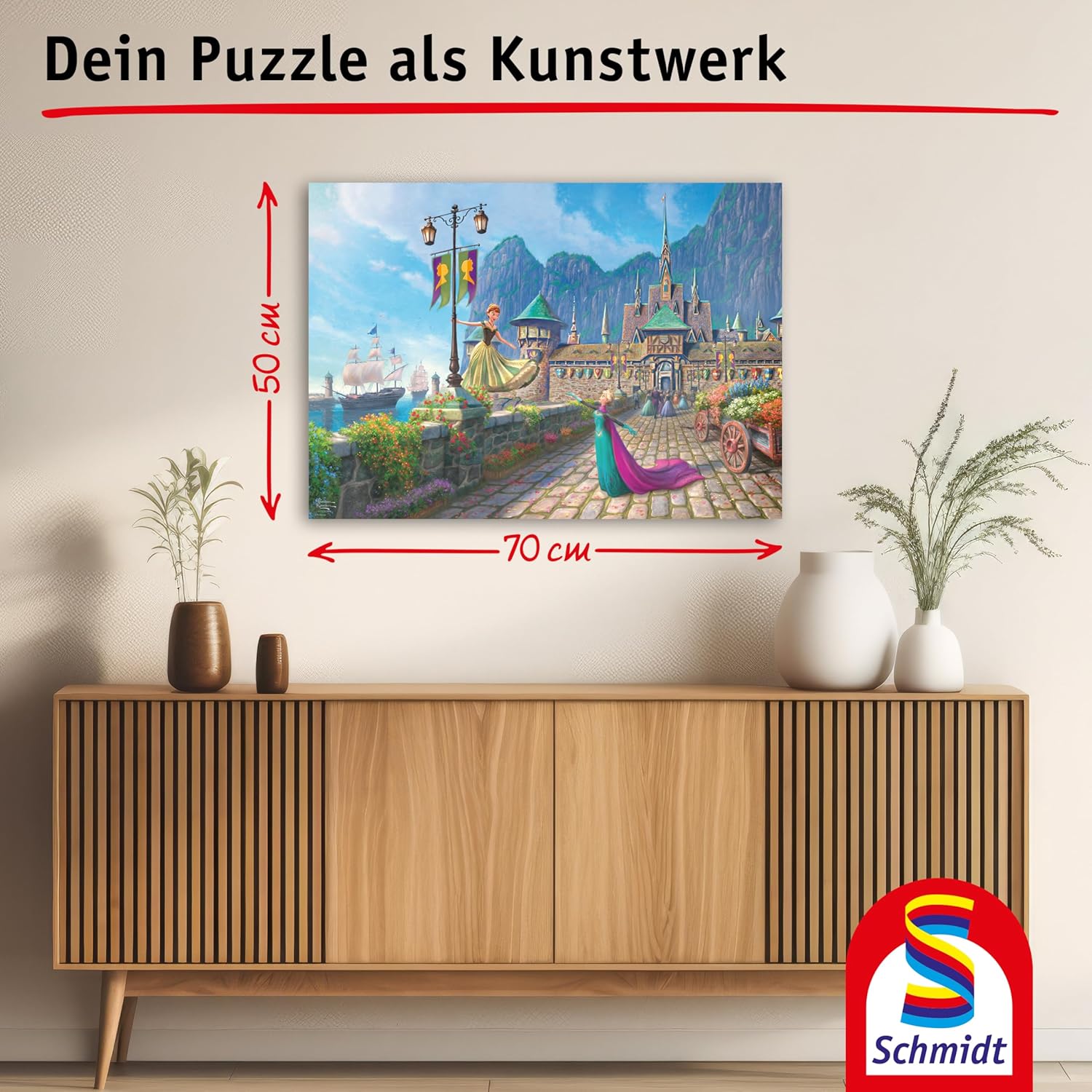 Schmidt Spiele 58042 Thomas Kinkade, Disney, Frozen, Celebrating in Arendelle, 1000 Piece Jigsaw Puzzle