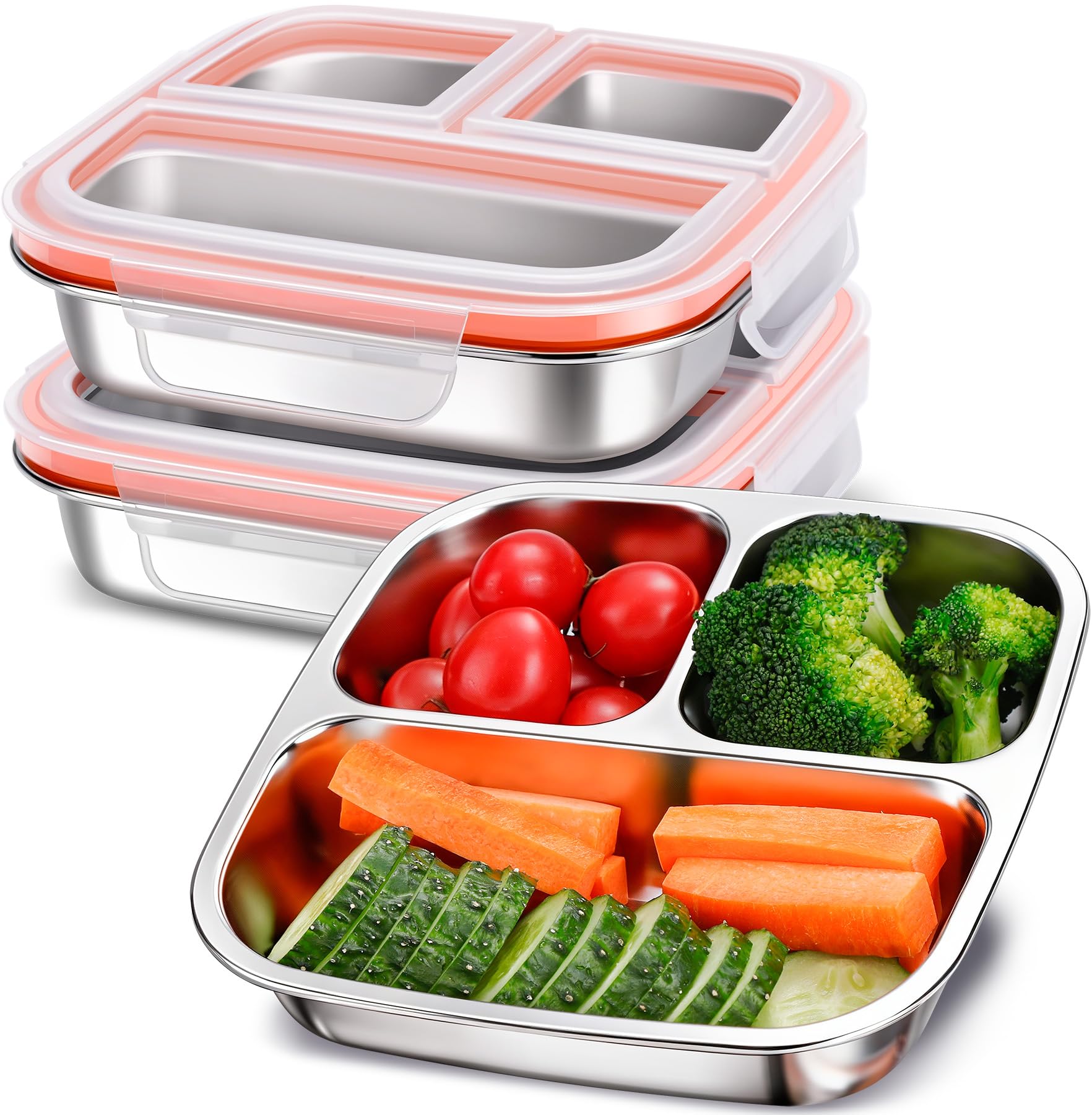 Photo 1 of KTKUDY 3-Pack Stainless Steel Bento Boxes, 20 oz