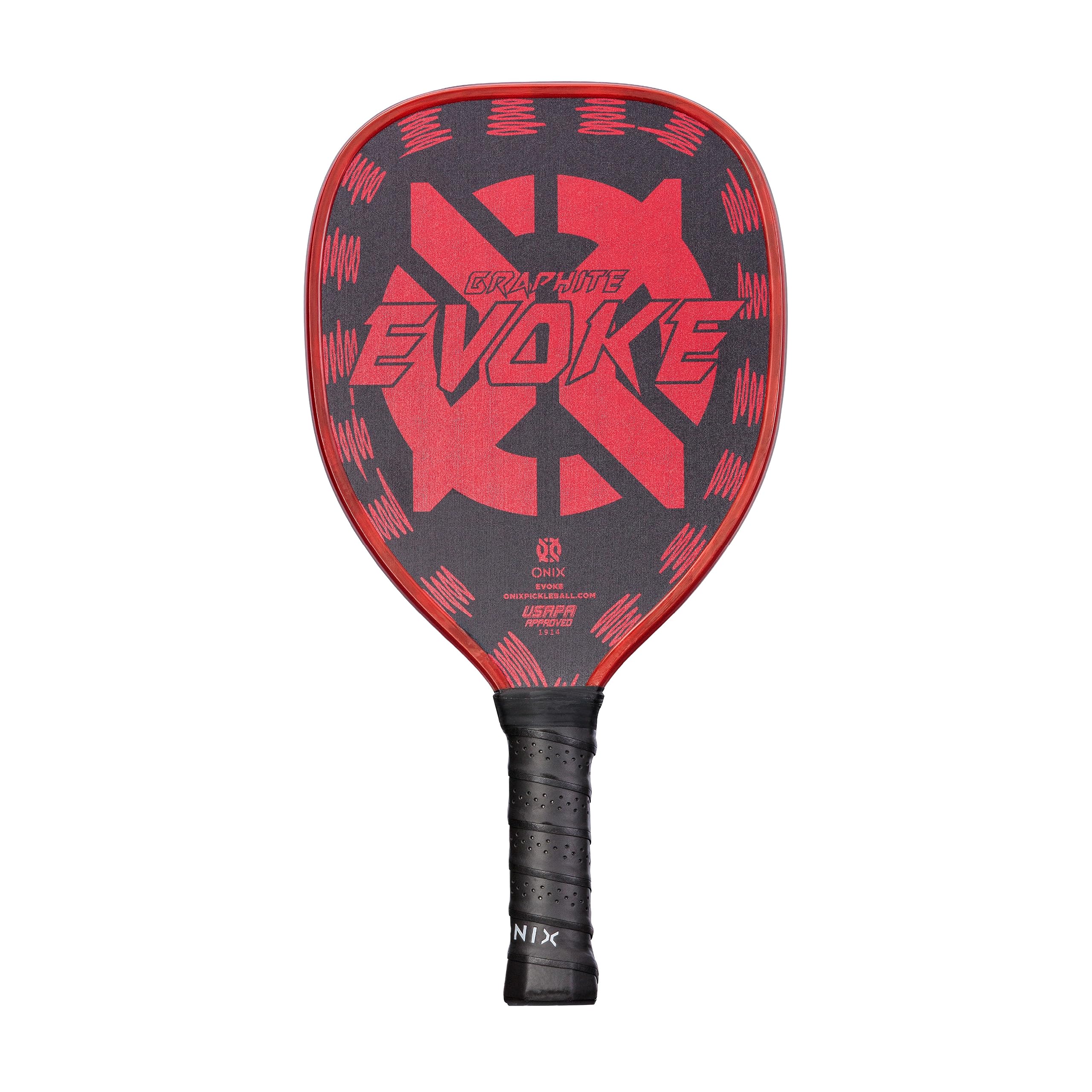 ONIXGraphite Evoke Tear Drop Pickleball Paddle Features Tear Drop Shape, Polypropylene Core, and Graphite Face