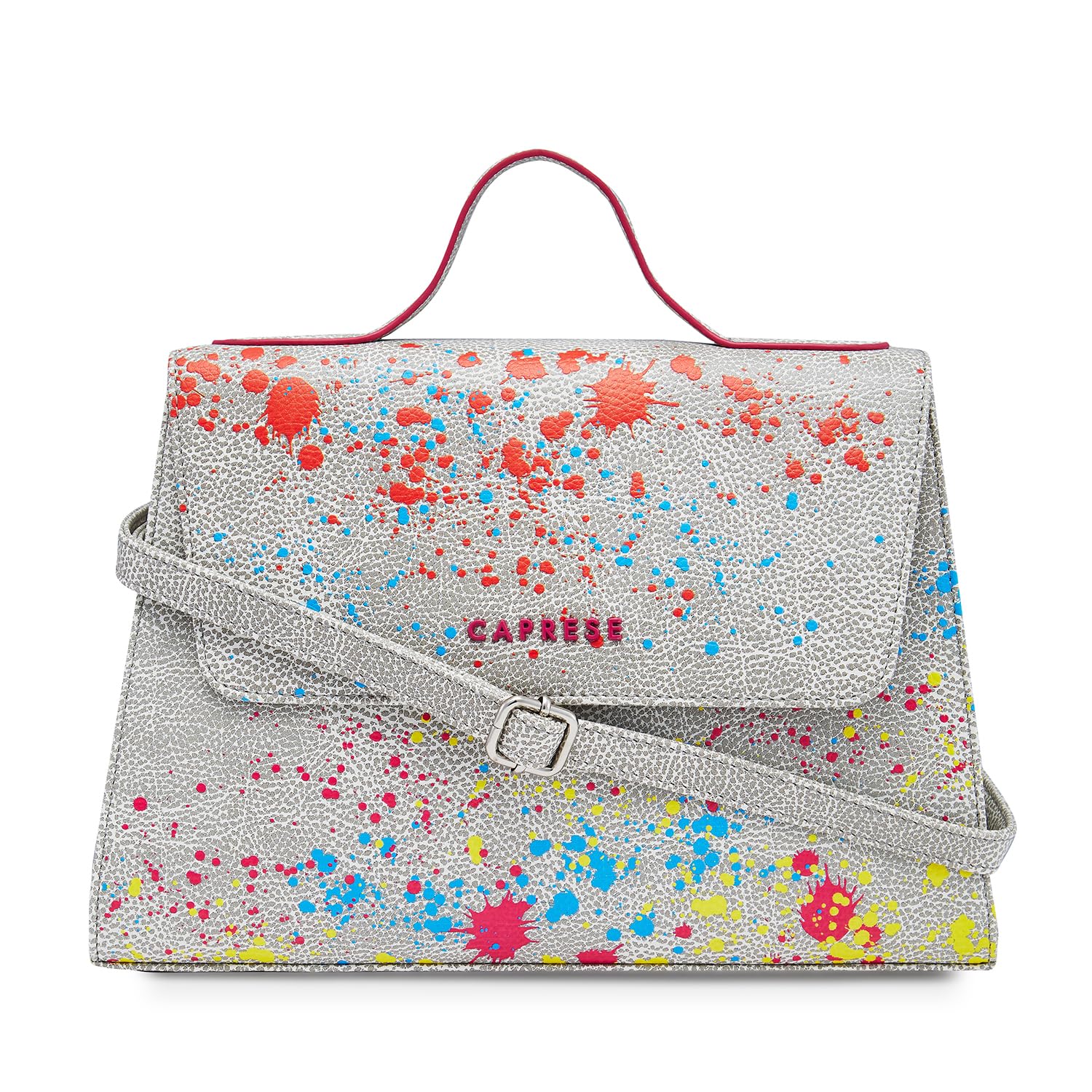 Splash Satchel Bag, Small | Stylish Printed Handbag for Women with Adjustable & Detachable Sling Strap | Magnetic Snap & Zipper Closure | Ideal for Office & Daily Use-image-30