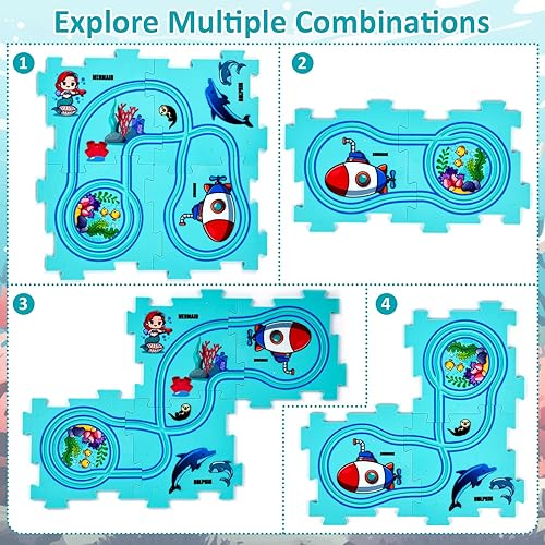 Miniatura 18 de VESPRO Juego de pistas de coche para niños, 100 piezas, serie 4, juego de rompecabezas para niños, juguetes educativos para niños y niñas a partir