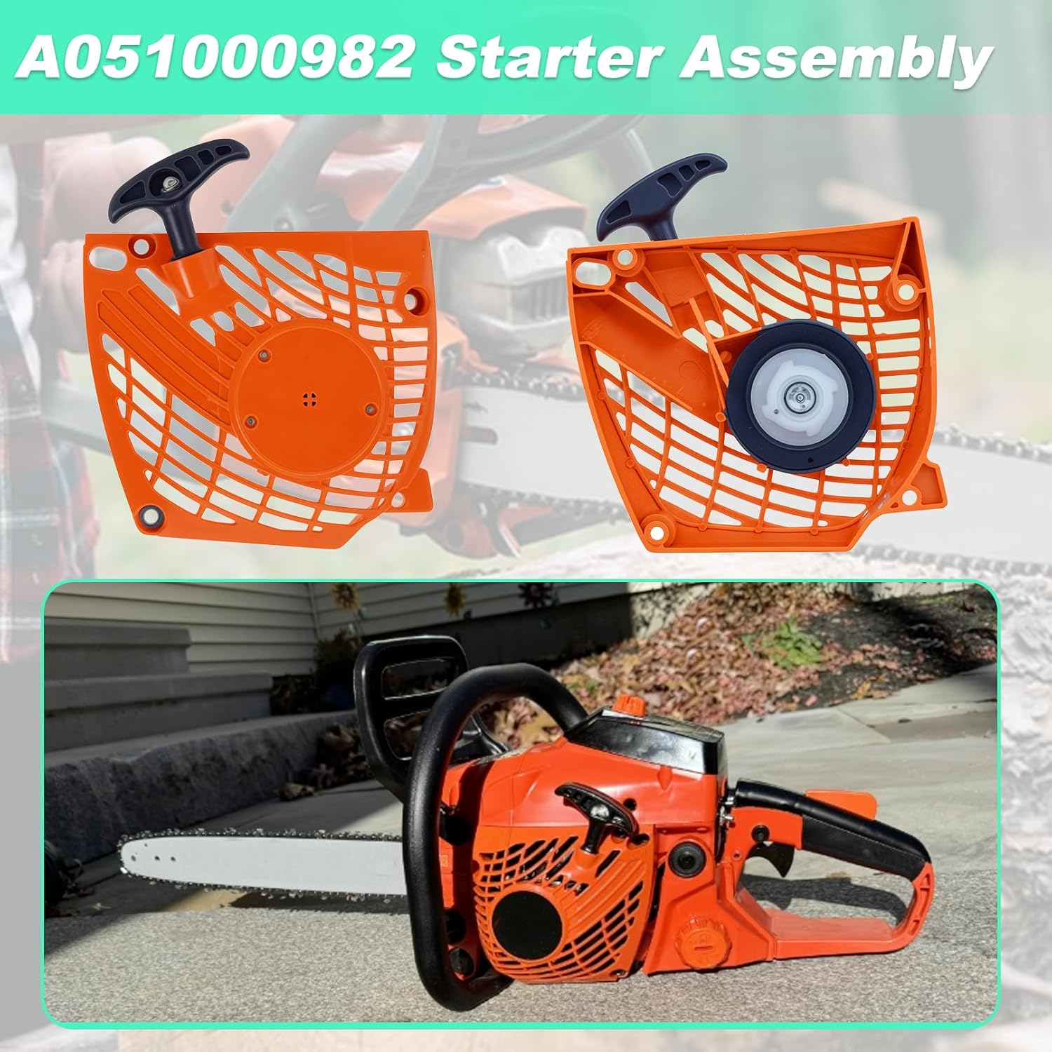 A051000982 Starter Assembly, CS-400 Recoil Starter Assembly for Echo CS-370 CS-370F CS-400 CS-400F CS-420ES Chainsaws, CS-370 CS-420 Recoil Assy Replace # A051000981, A051000980