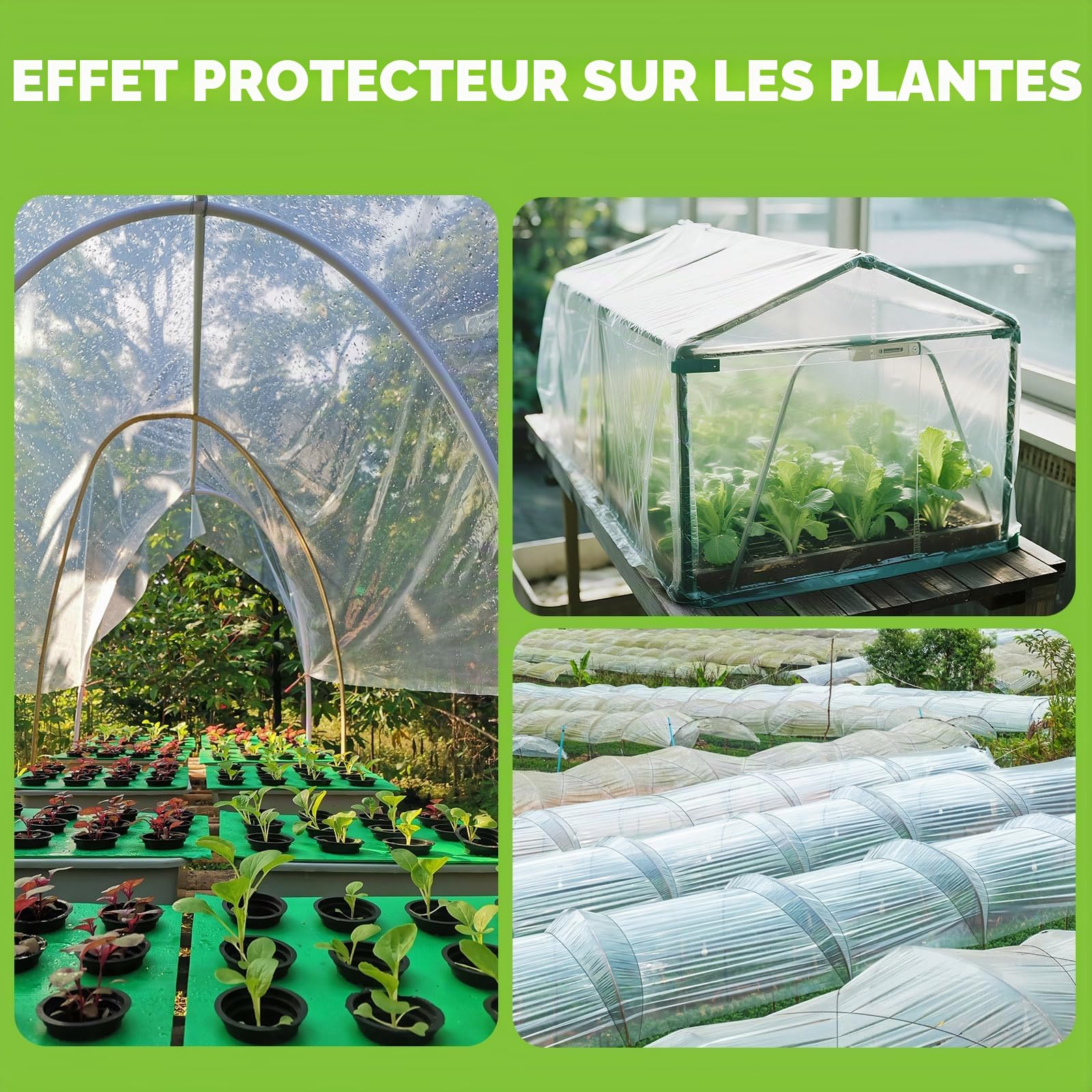 Bâche en polyéthylène robuste - 3 x 15 m - Extra épaisse - Étanche et anti-poussière - Film polyéthylène pour jardinage, serre, isolation du bâtiment et protection contre les gravats (3 x 15 m)