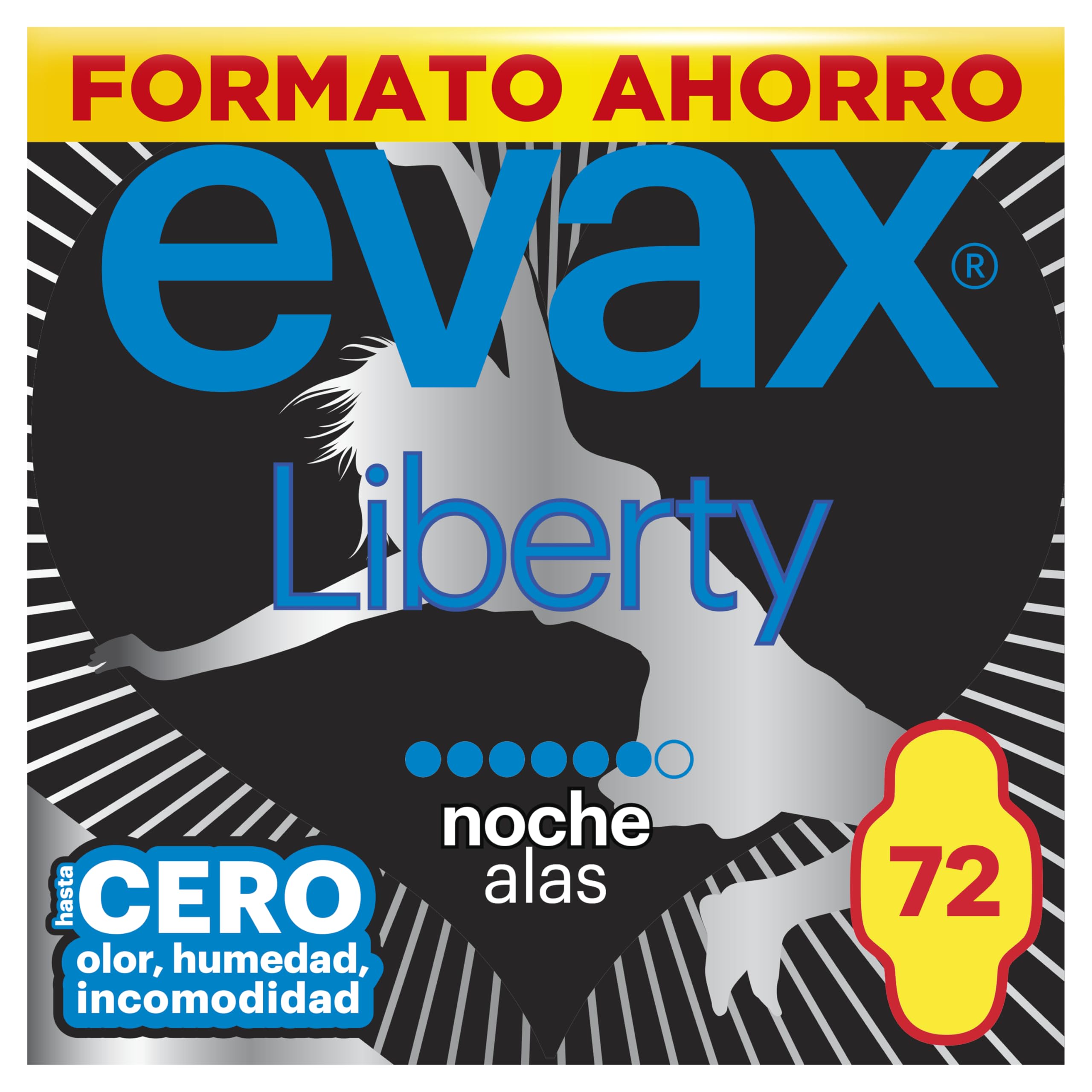 Evax Liberty Noche Compresas Con Alas, 72 unidades, No Notarás Que Las Llevas - 2